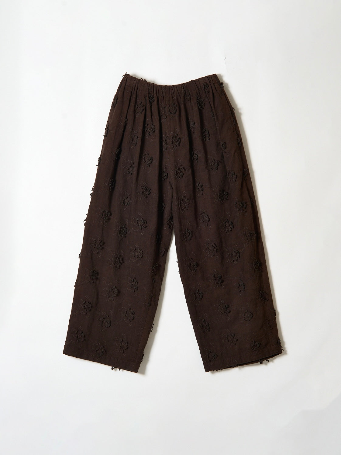 3D embroidery corduroy pants|BLACK