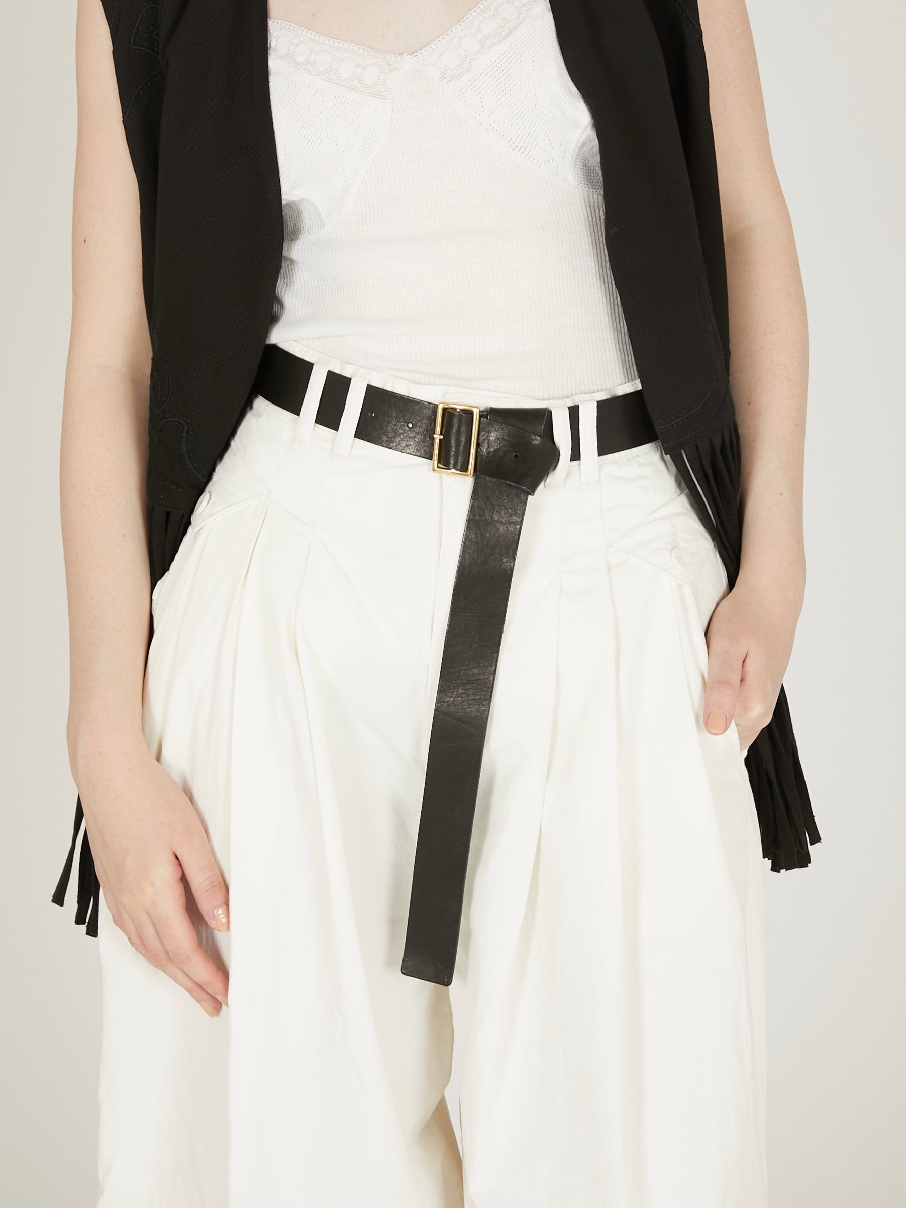 【× NA'VVY】leather belt|BLACK