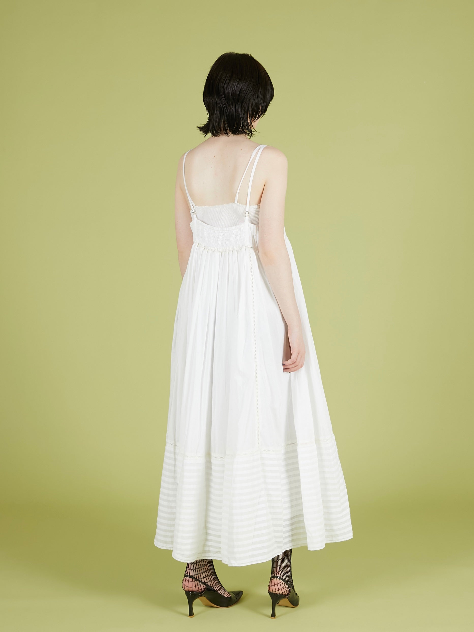 pintuck lace cami onepiece|WHITE