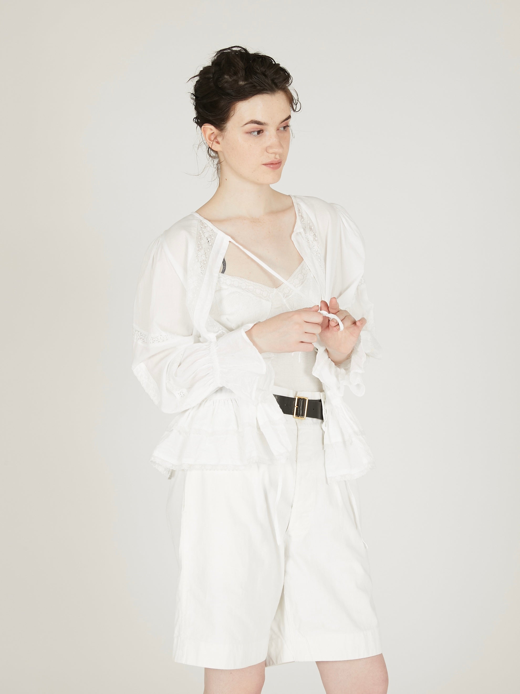 front tapestry 2way sheer bolero|WHITE