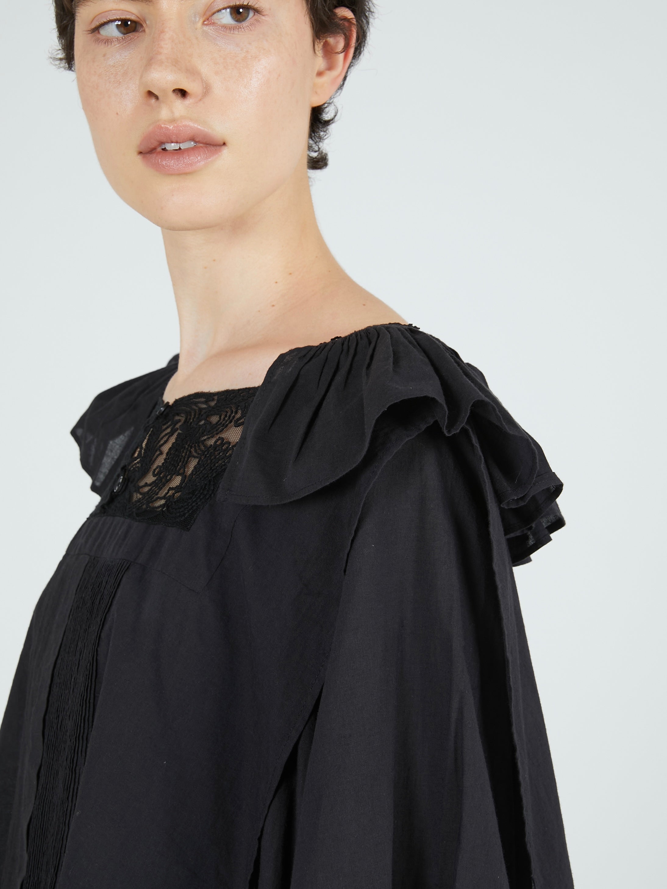 victorian collar blouse|BLACK