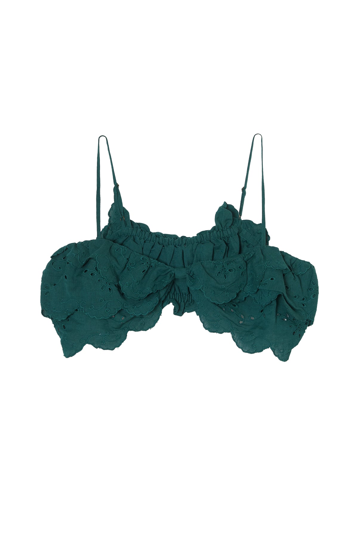 embroidery scallup bra｜GREEN