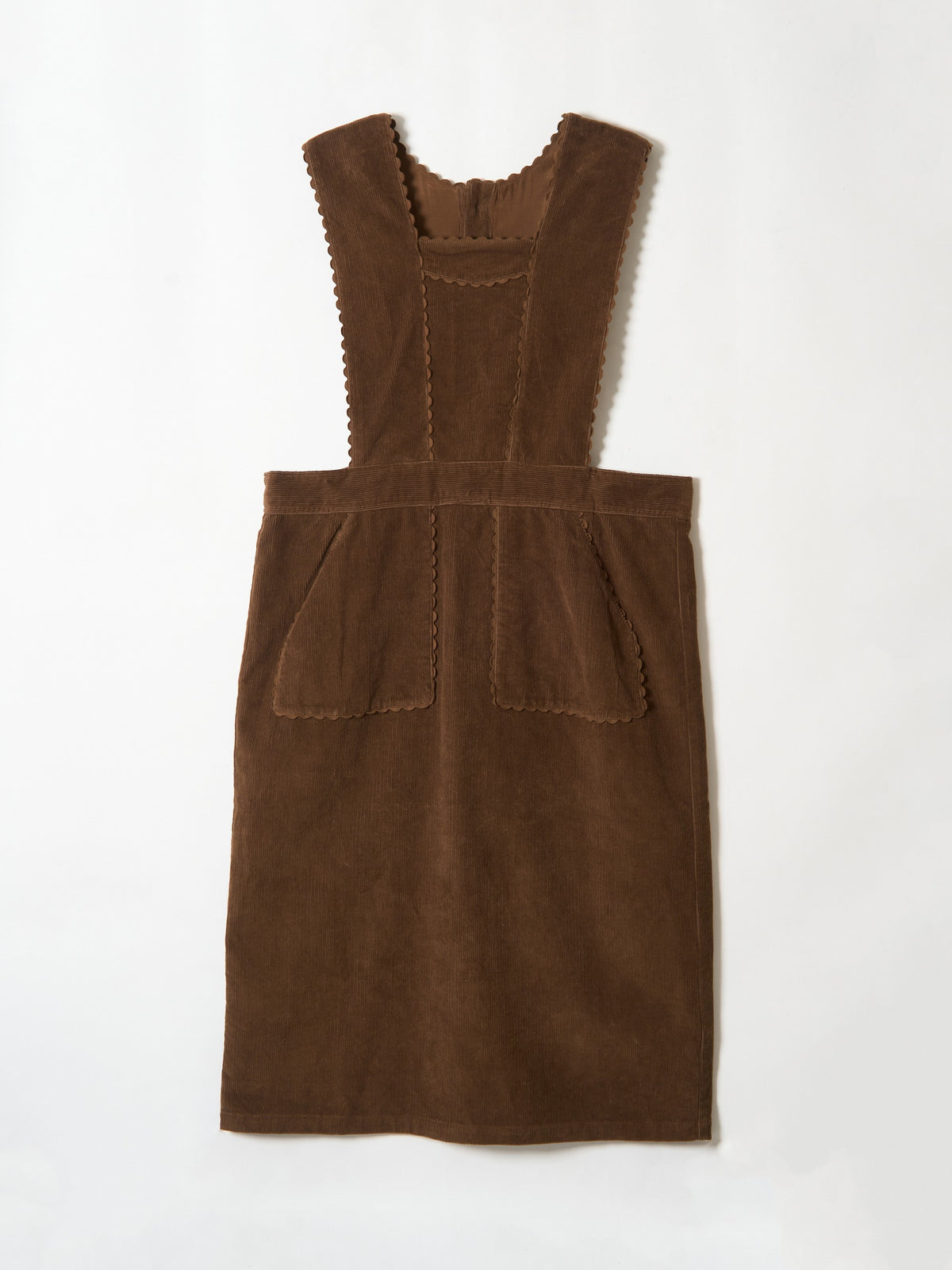 corduroy apron onepiece|BROWN