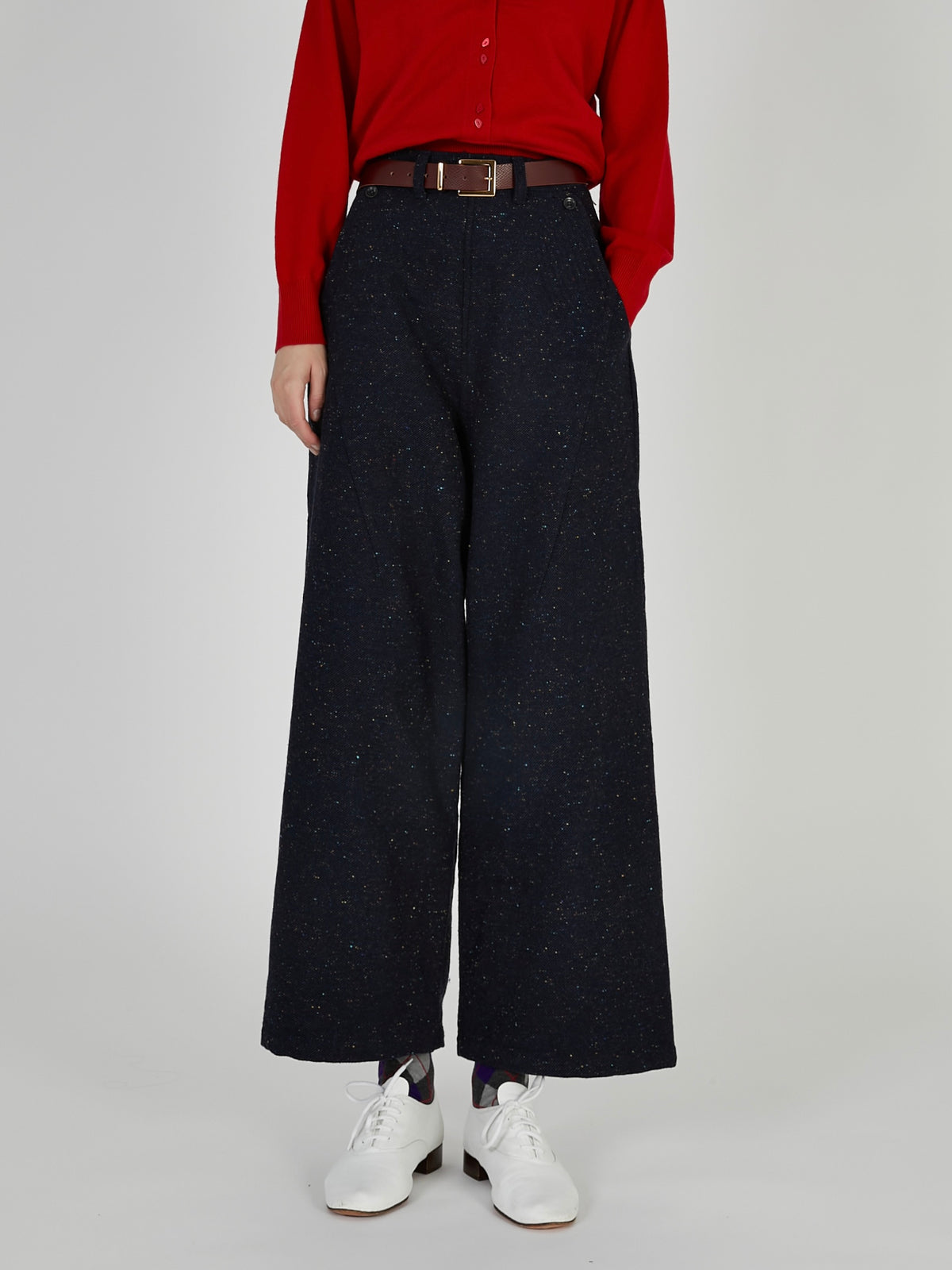 tweed stitch pants|NAVY