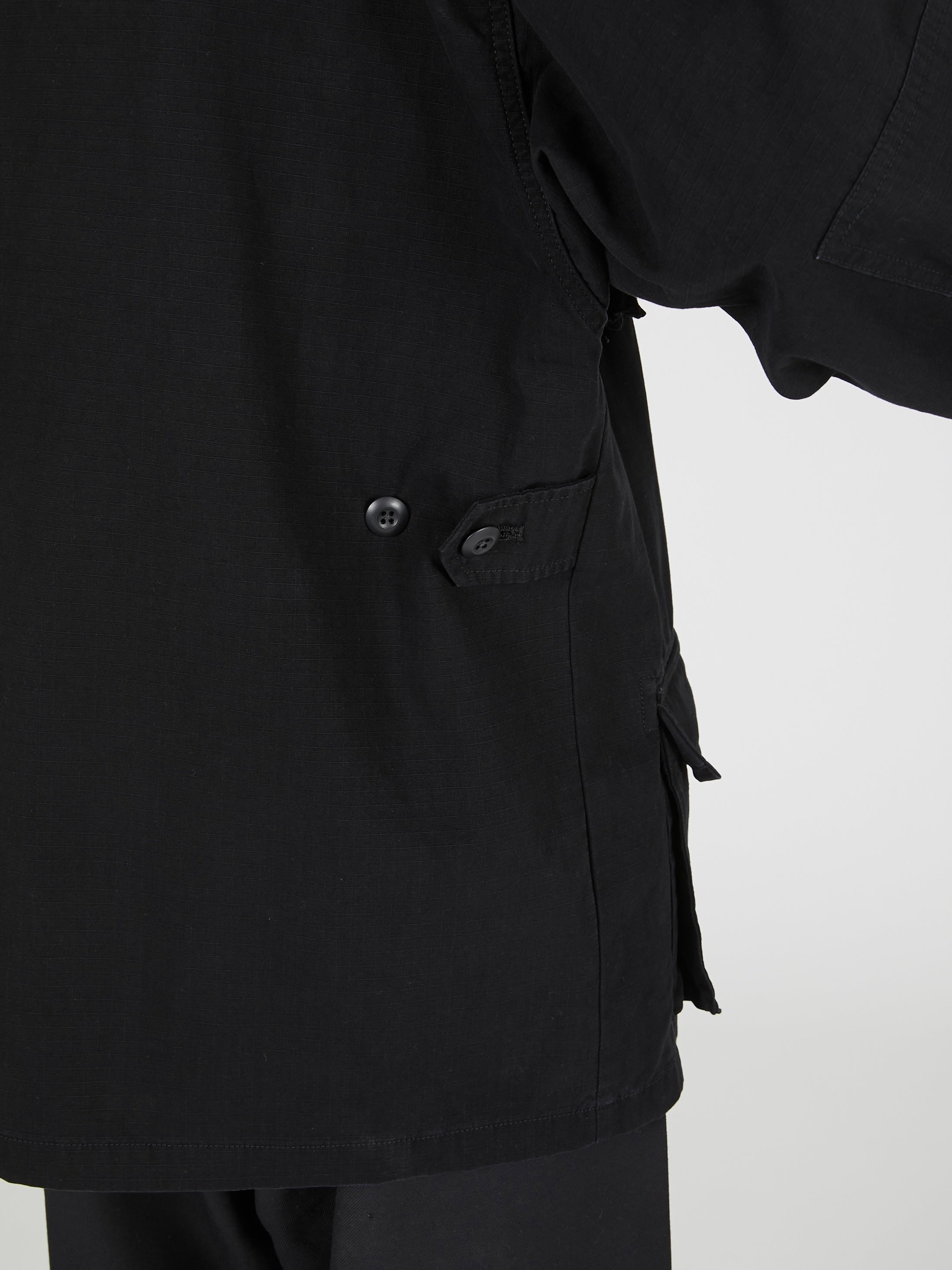 frill collar military jacket|BLACK