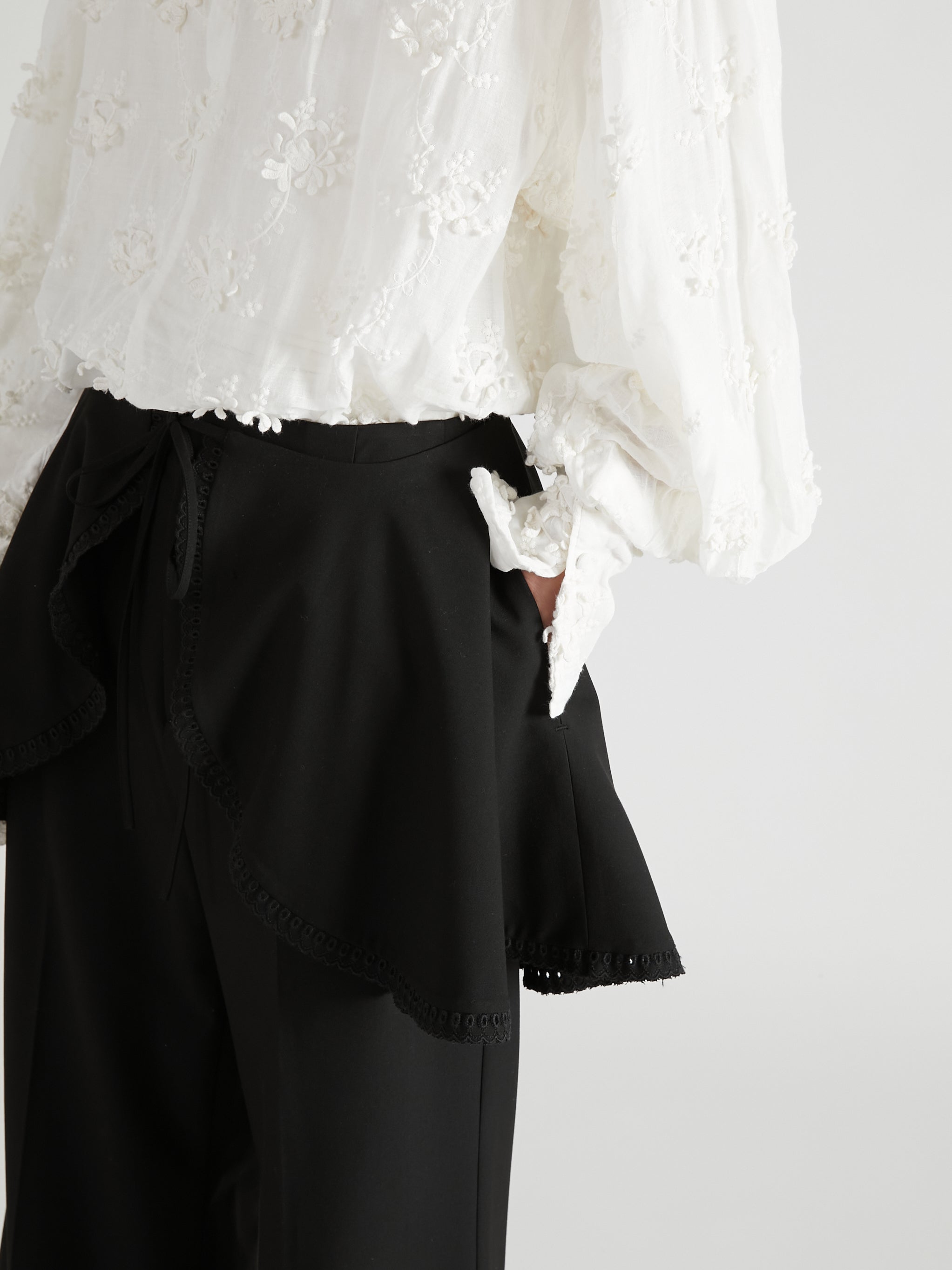 scallop cape set pants|BLACK