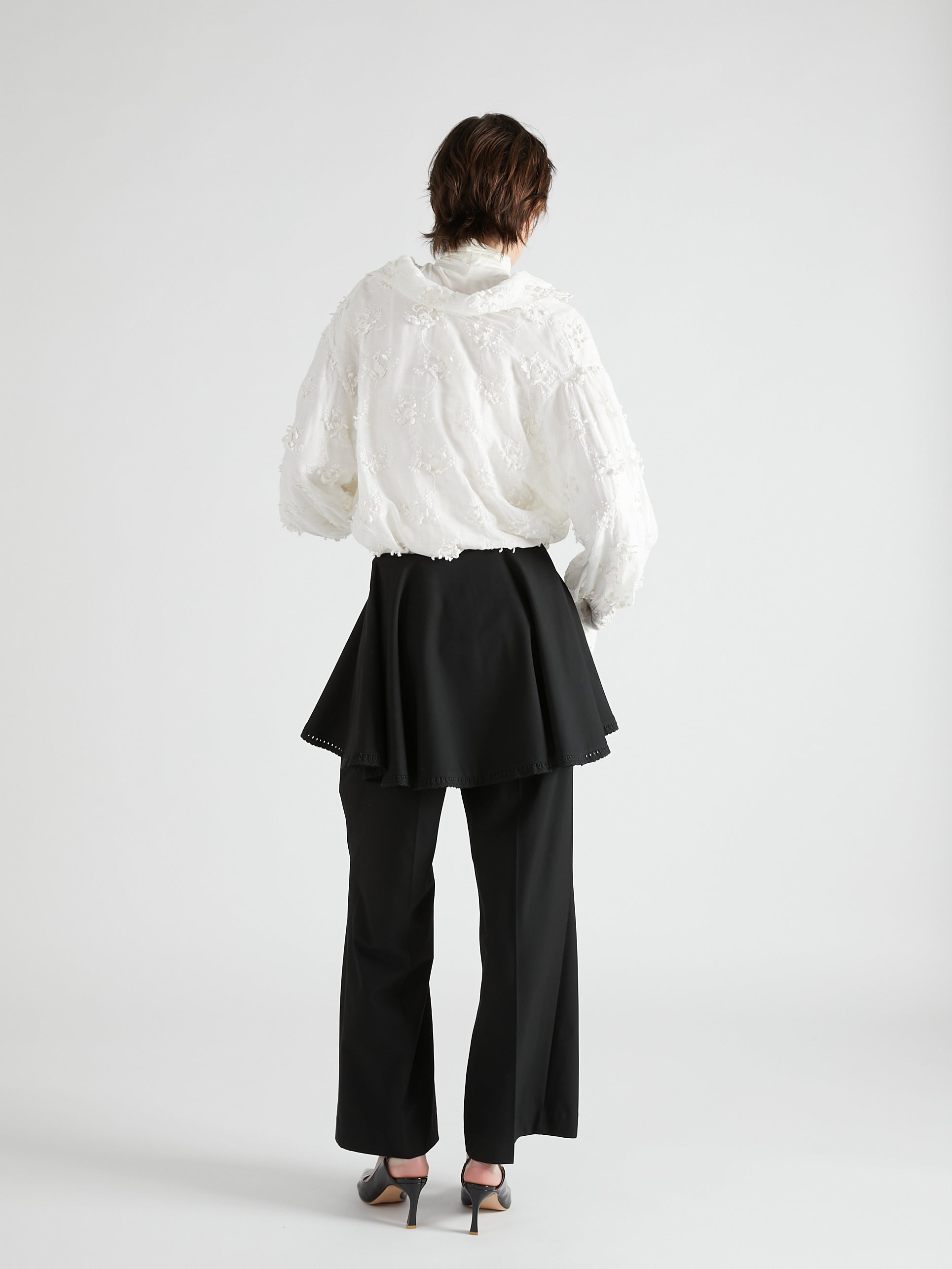 scallop cape set pants|BLACK