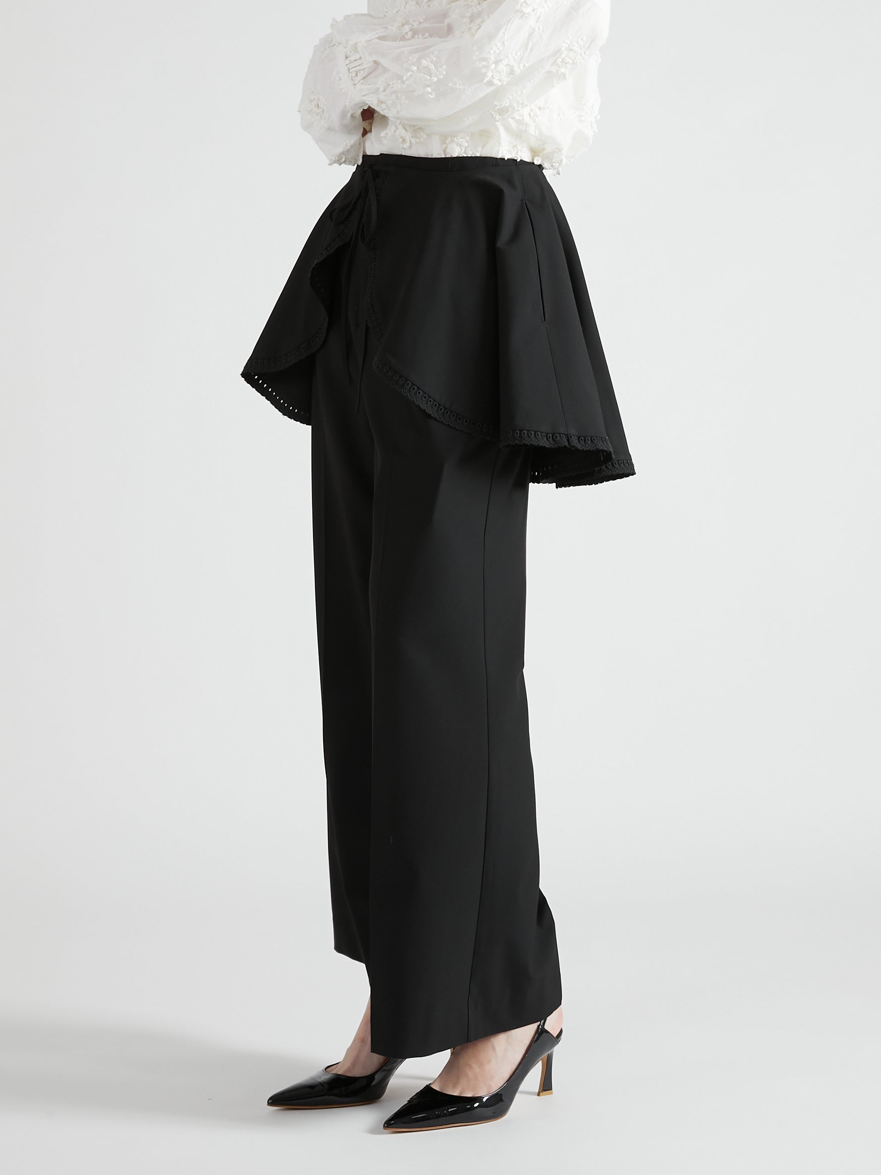 scallop cape set pants|BLACK