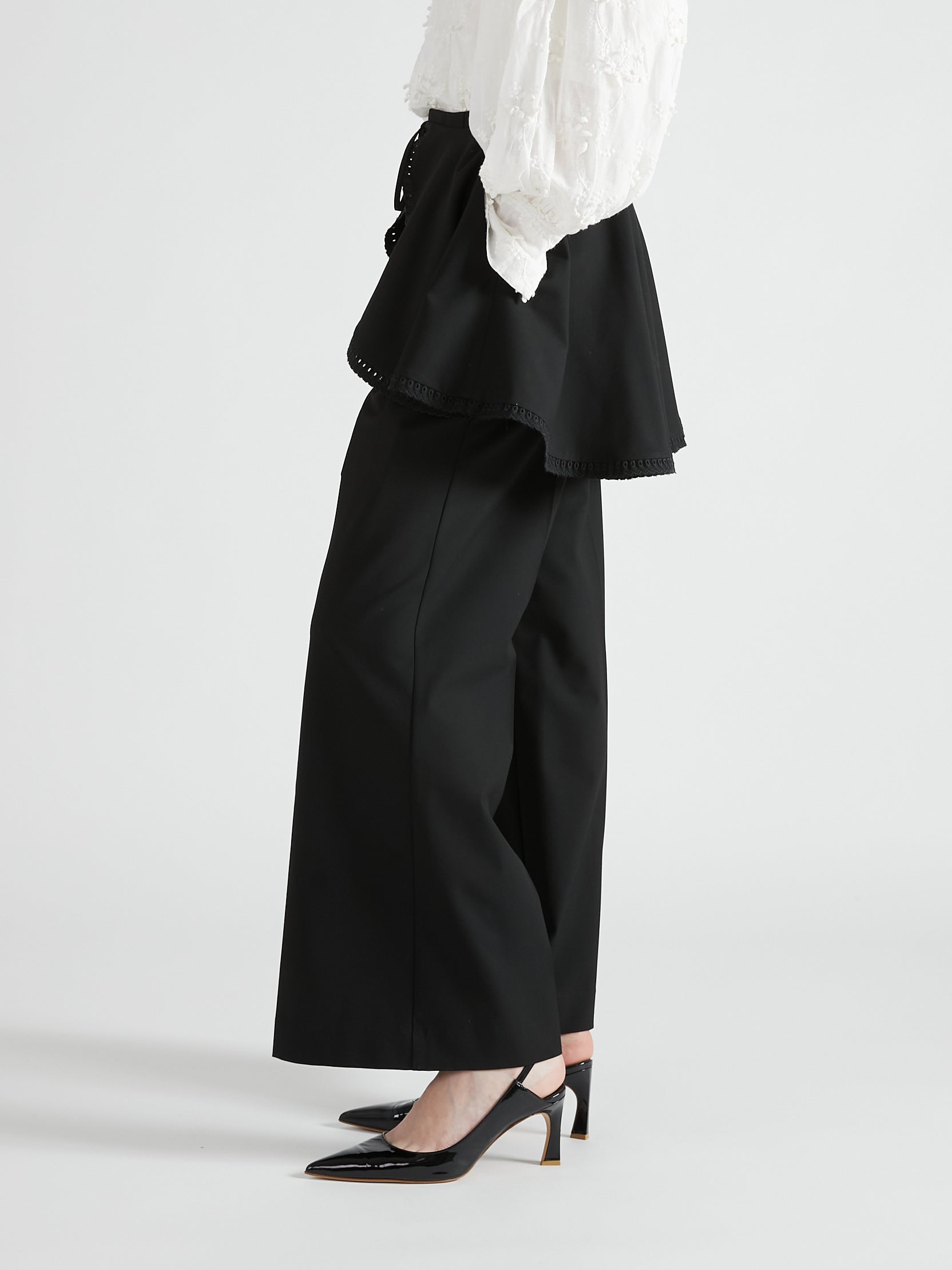 scallop cape set pants|BLACK