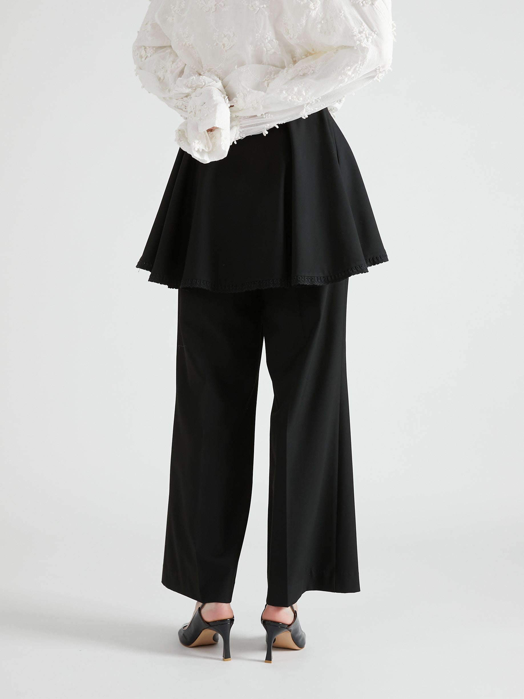 scallop cape set pants|BLACK