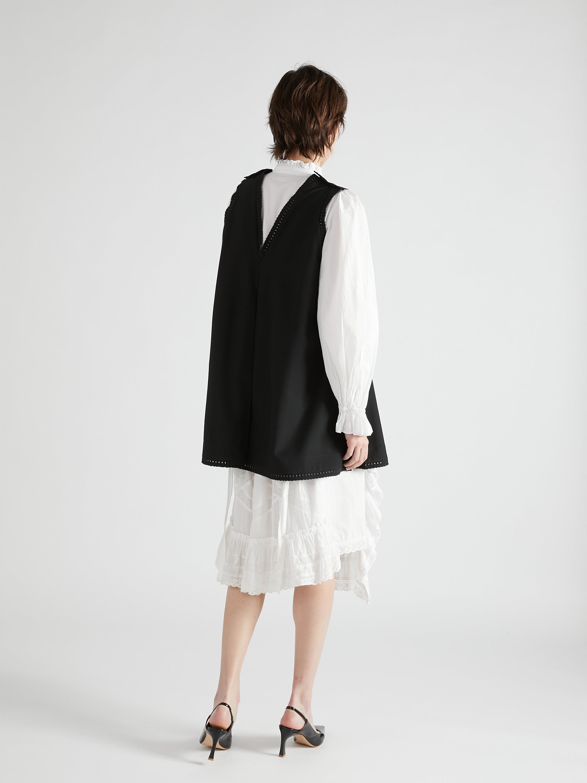 scallop tunic|BLACK
