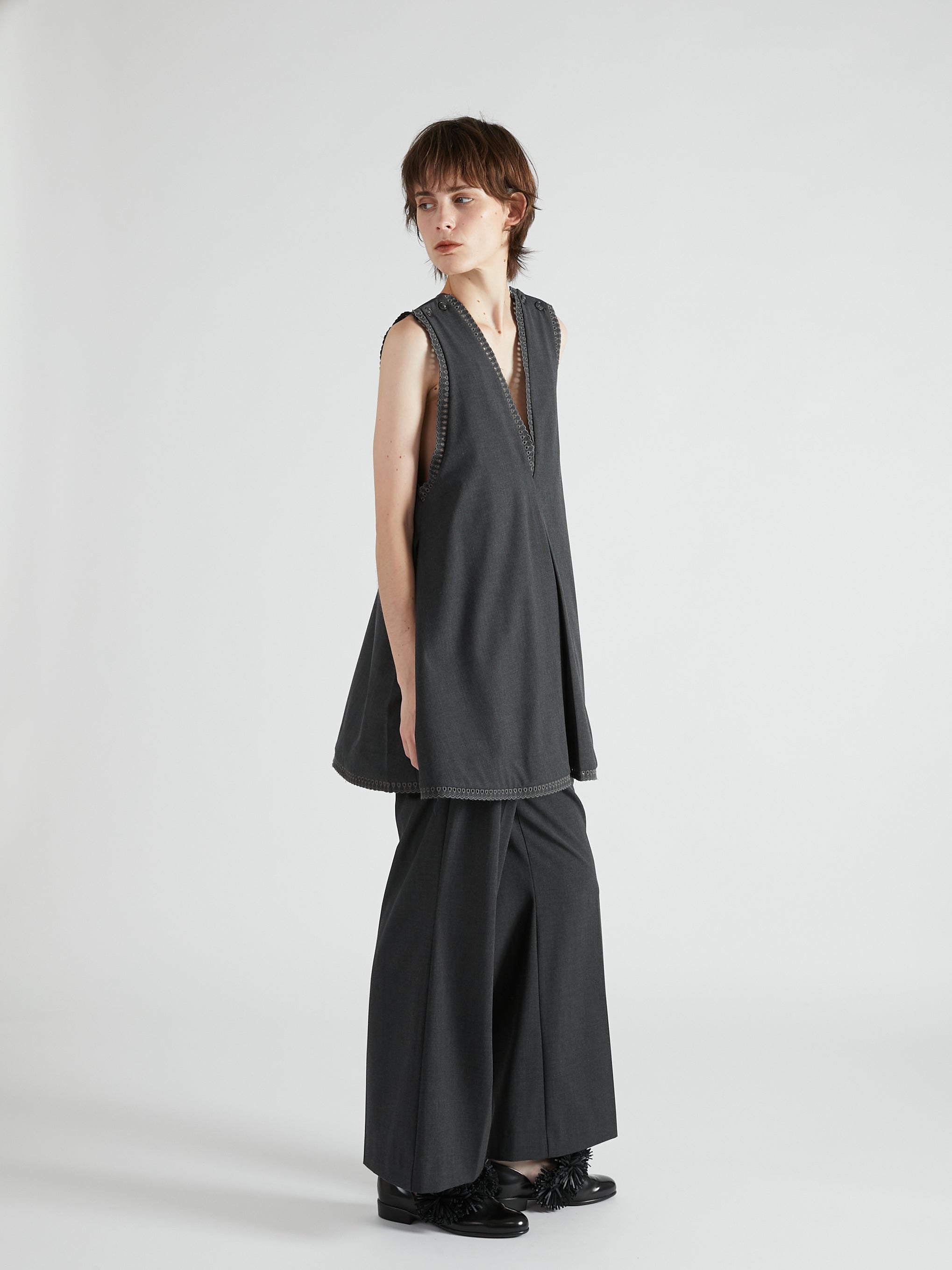 scallop tunic|GRAY