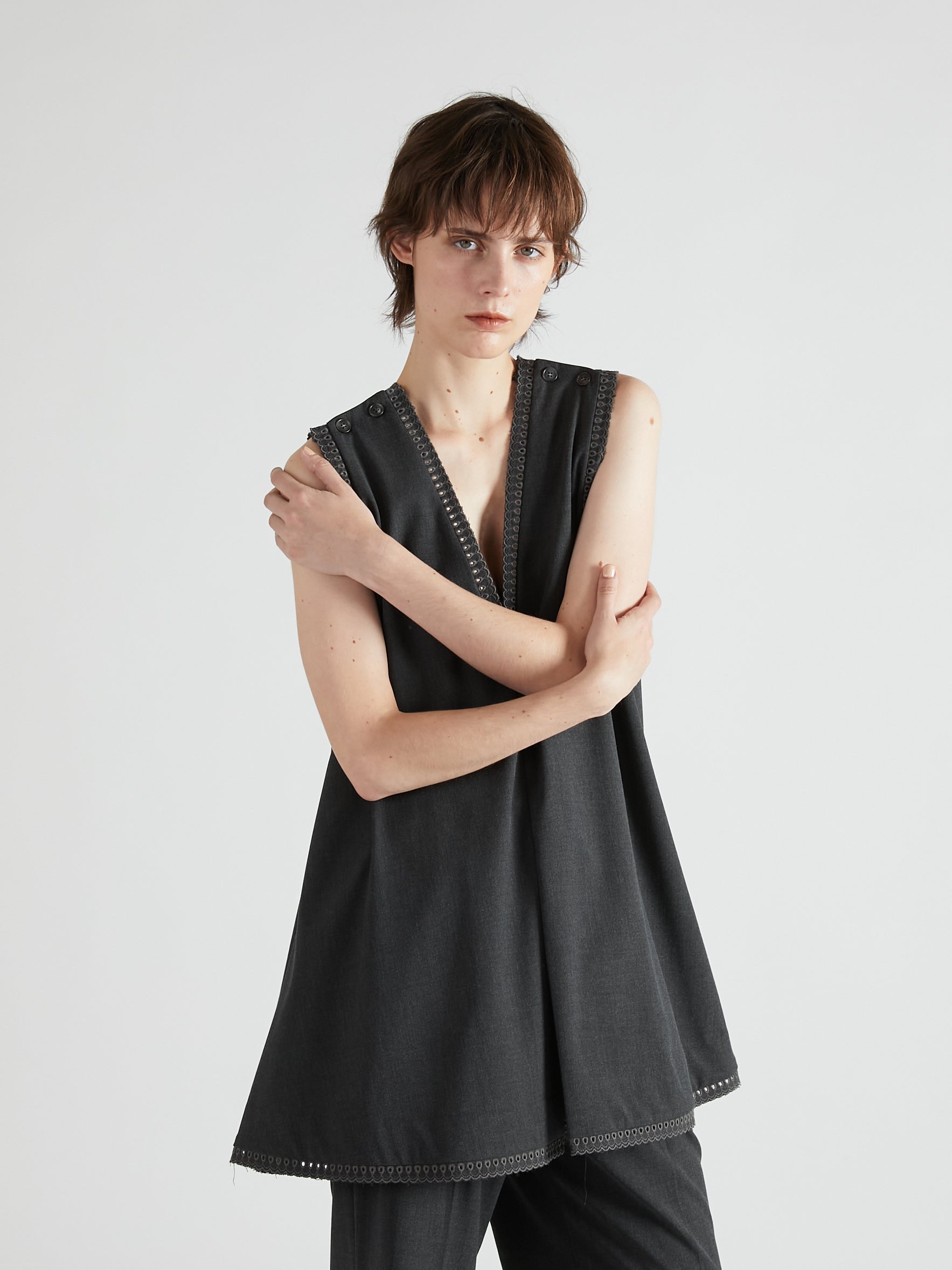 scallop tunic|GRAY