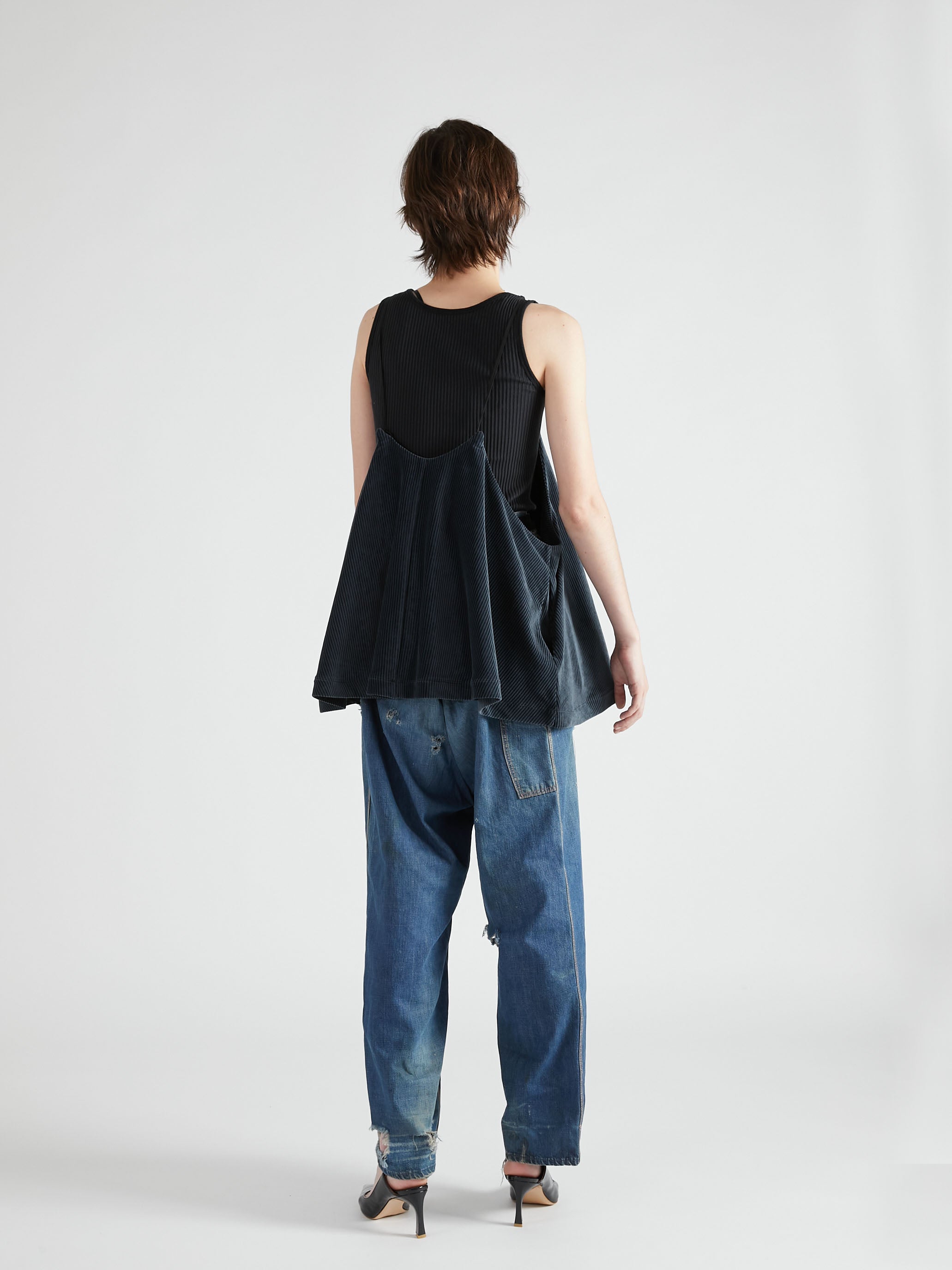 velvet border camisole|BLACK
