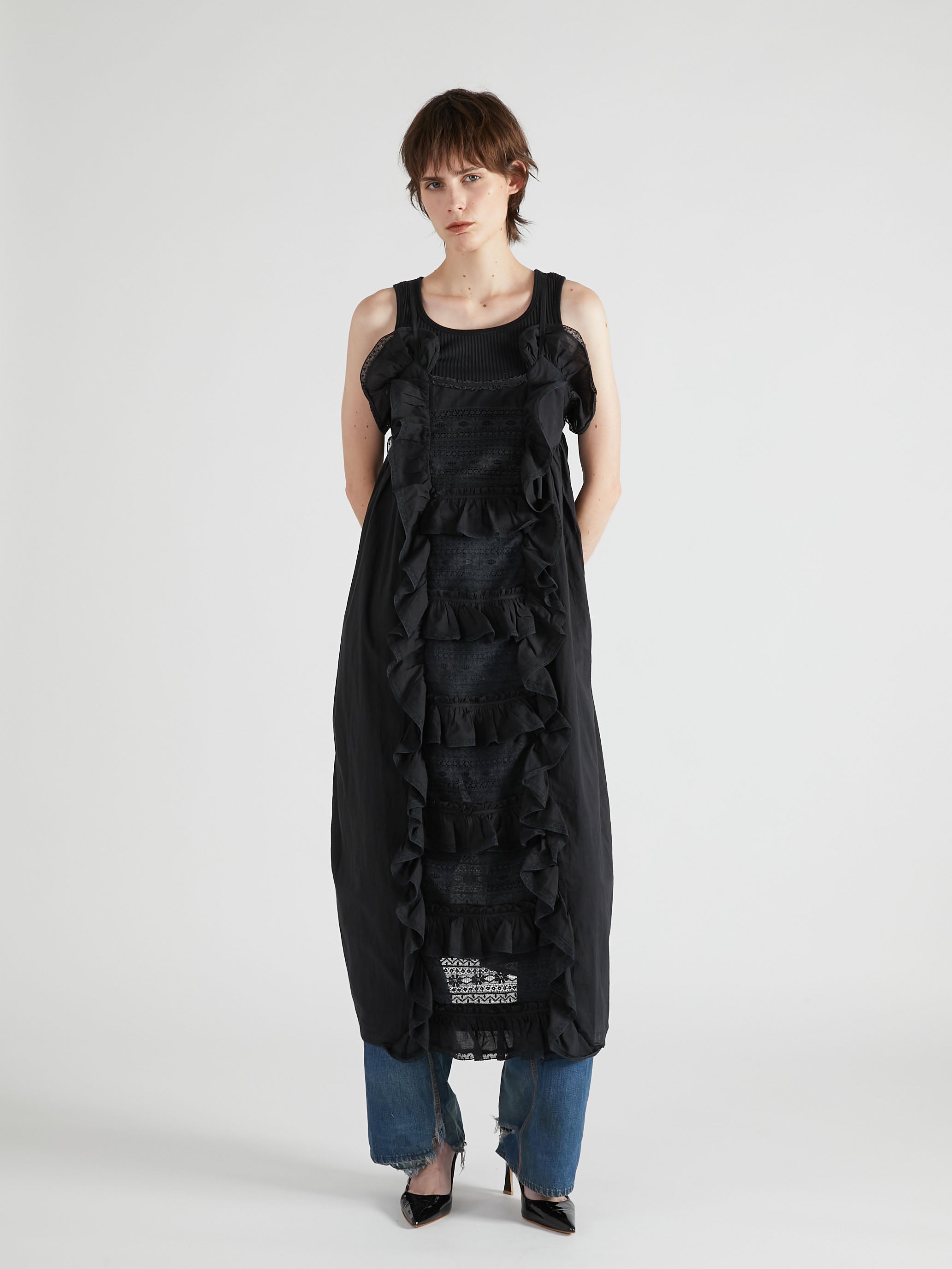liver lace vintage likecami dress|BLACK