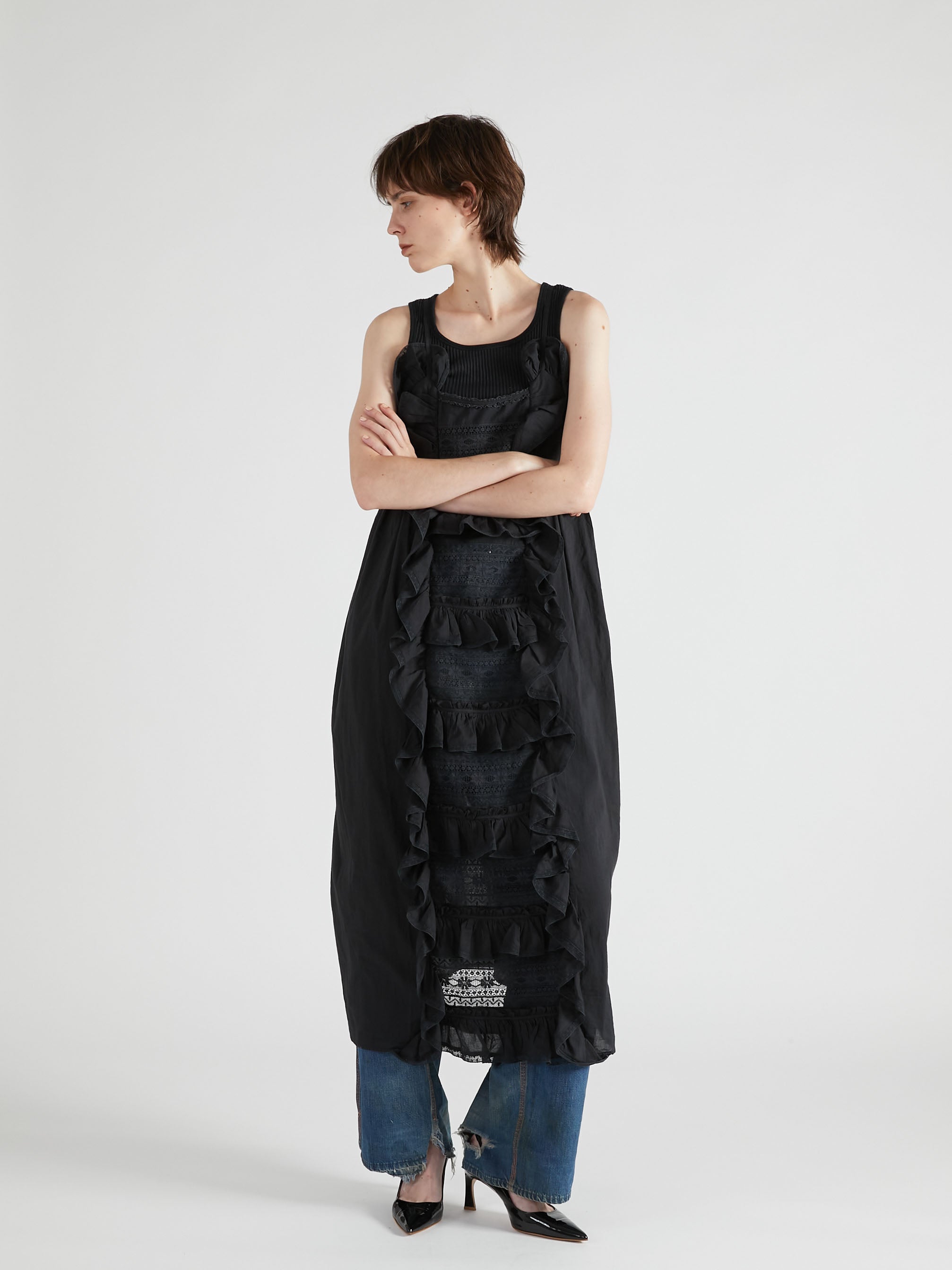 liver lace vintage likecami dress|BLACK