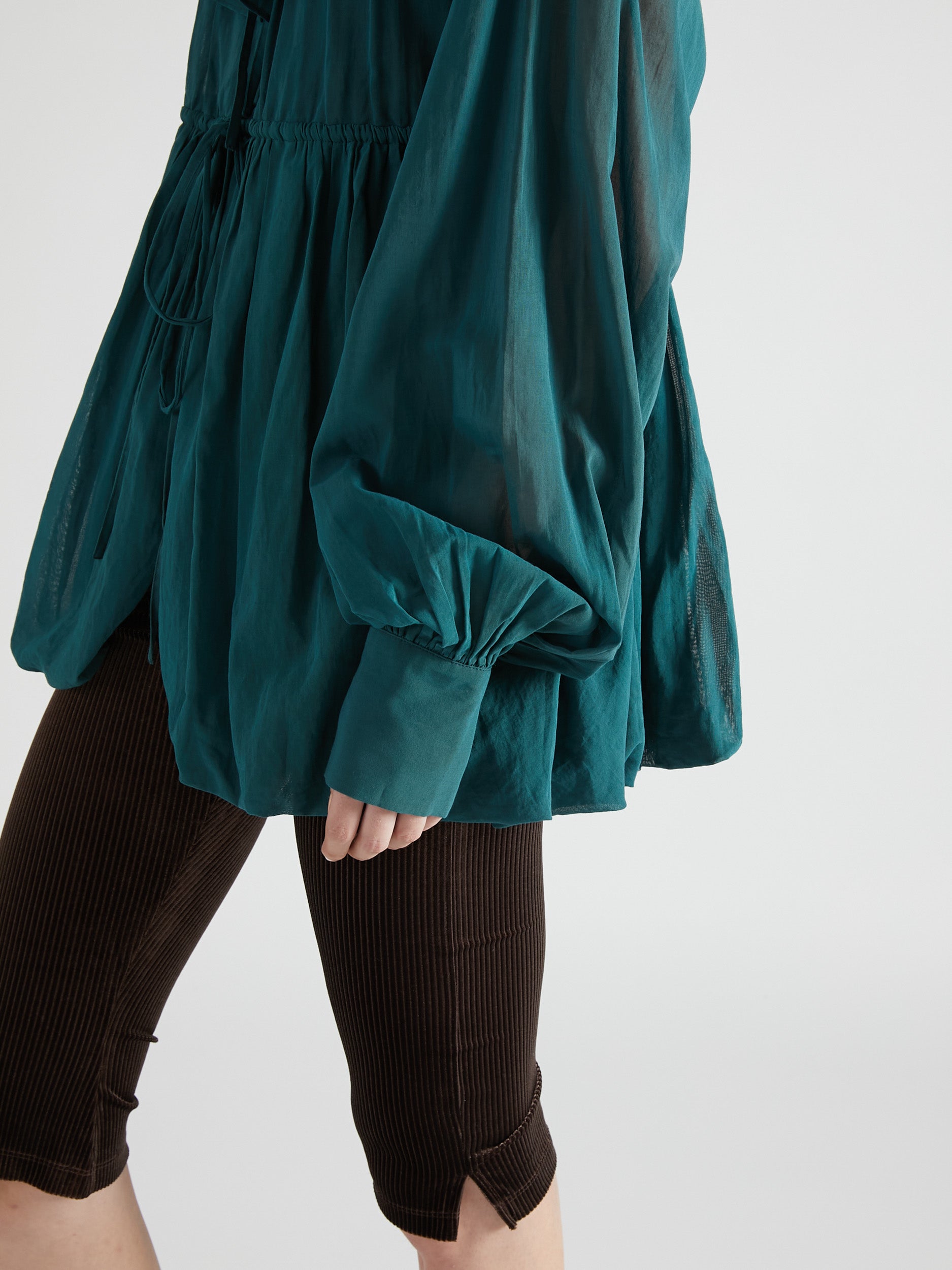 frill balloon blouse|GREEN