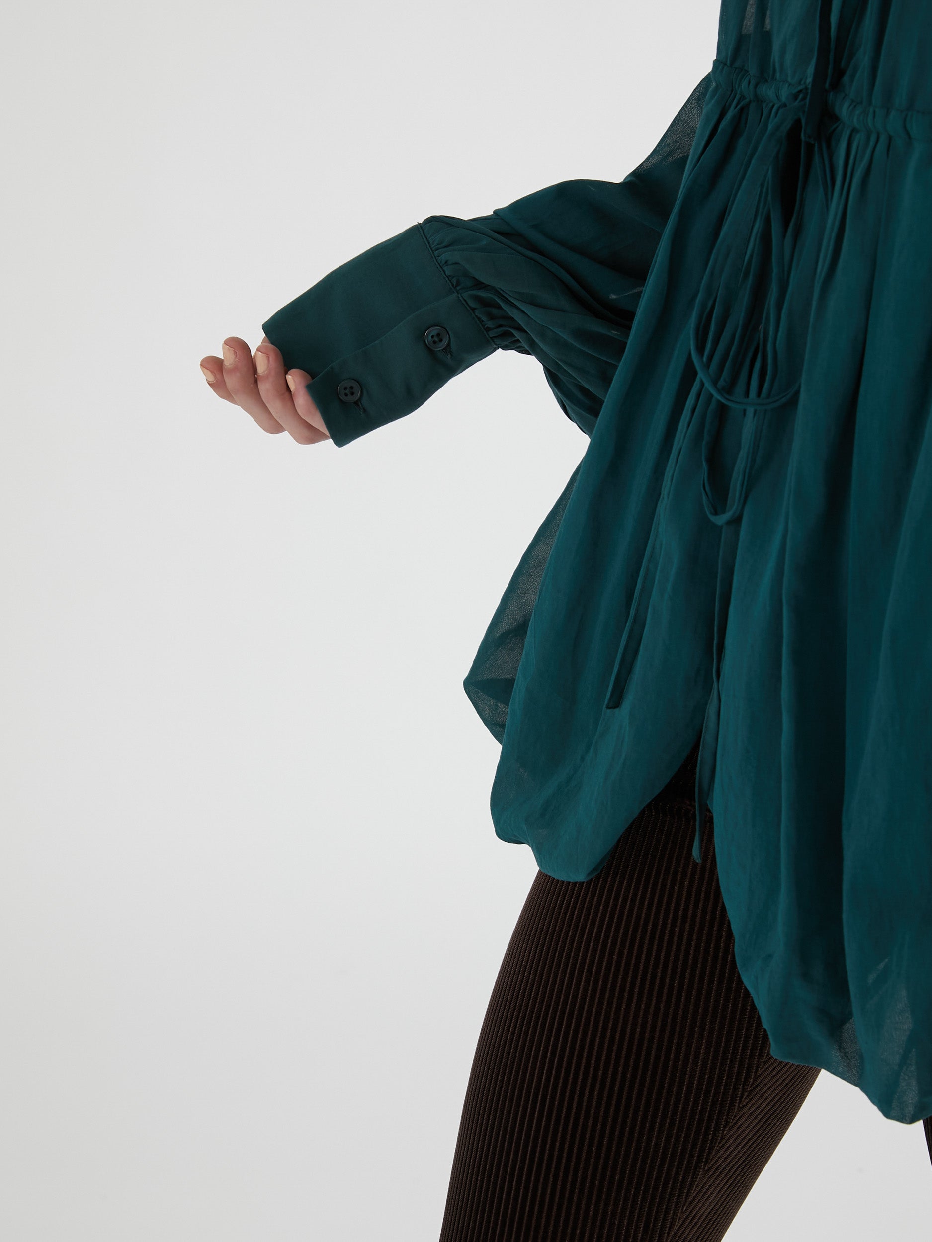 frill balloon blouse|GREEN