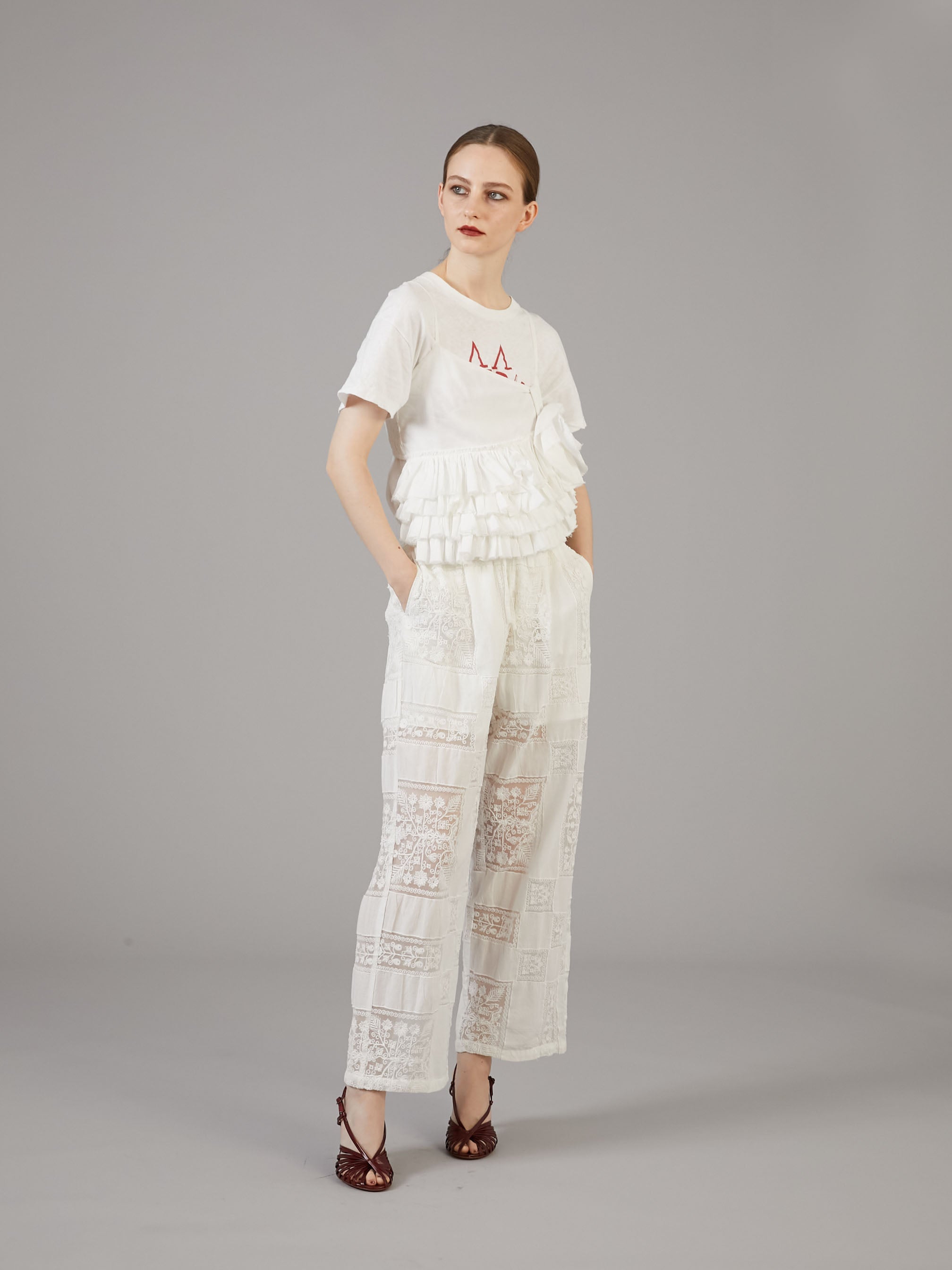 asymmetry flower cami|WHITE