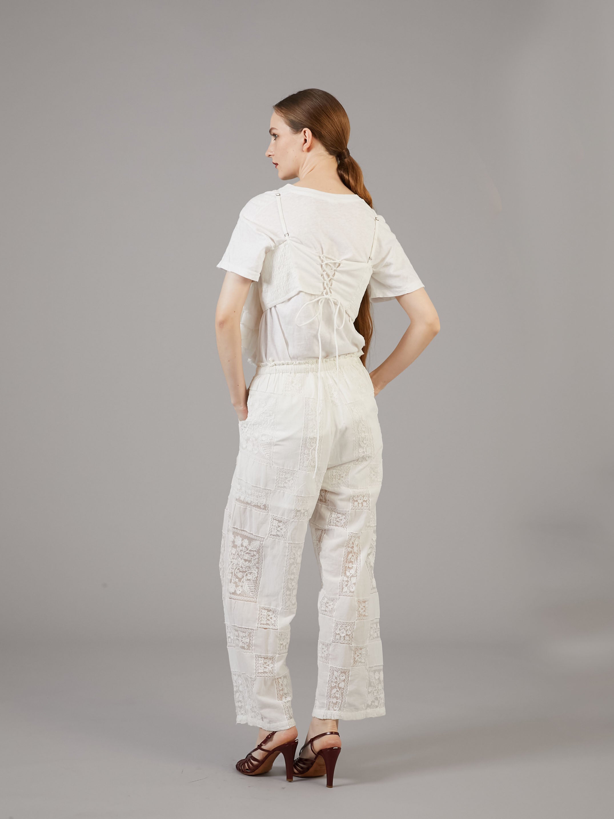 asymmetry flower cami|WHITE