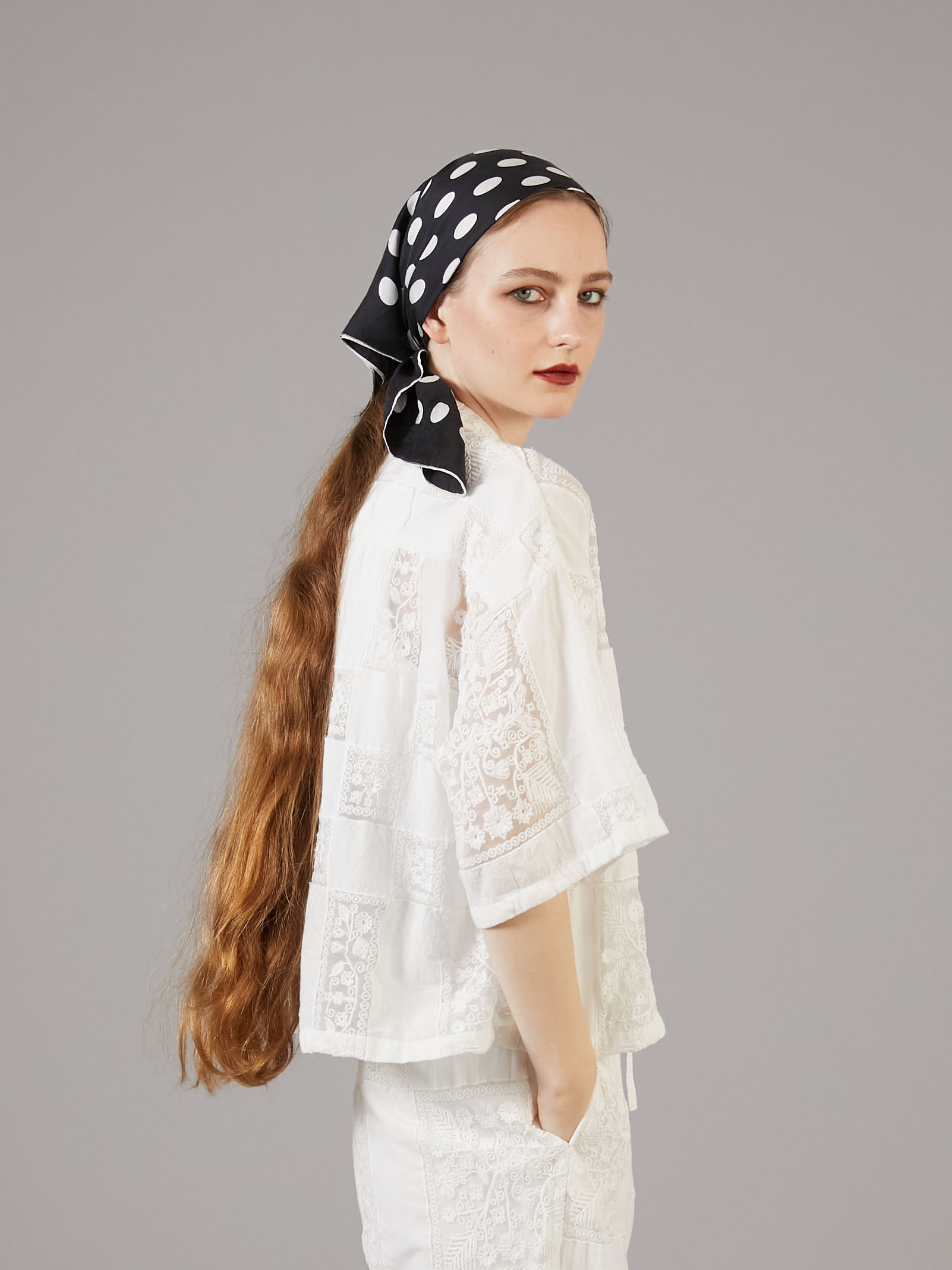 patchwork embroidery shirts | WHITE