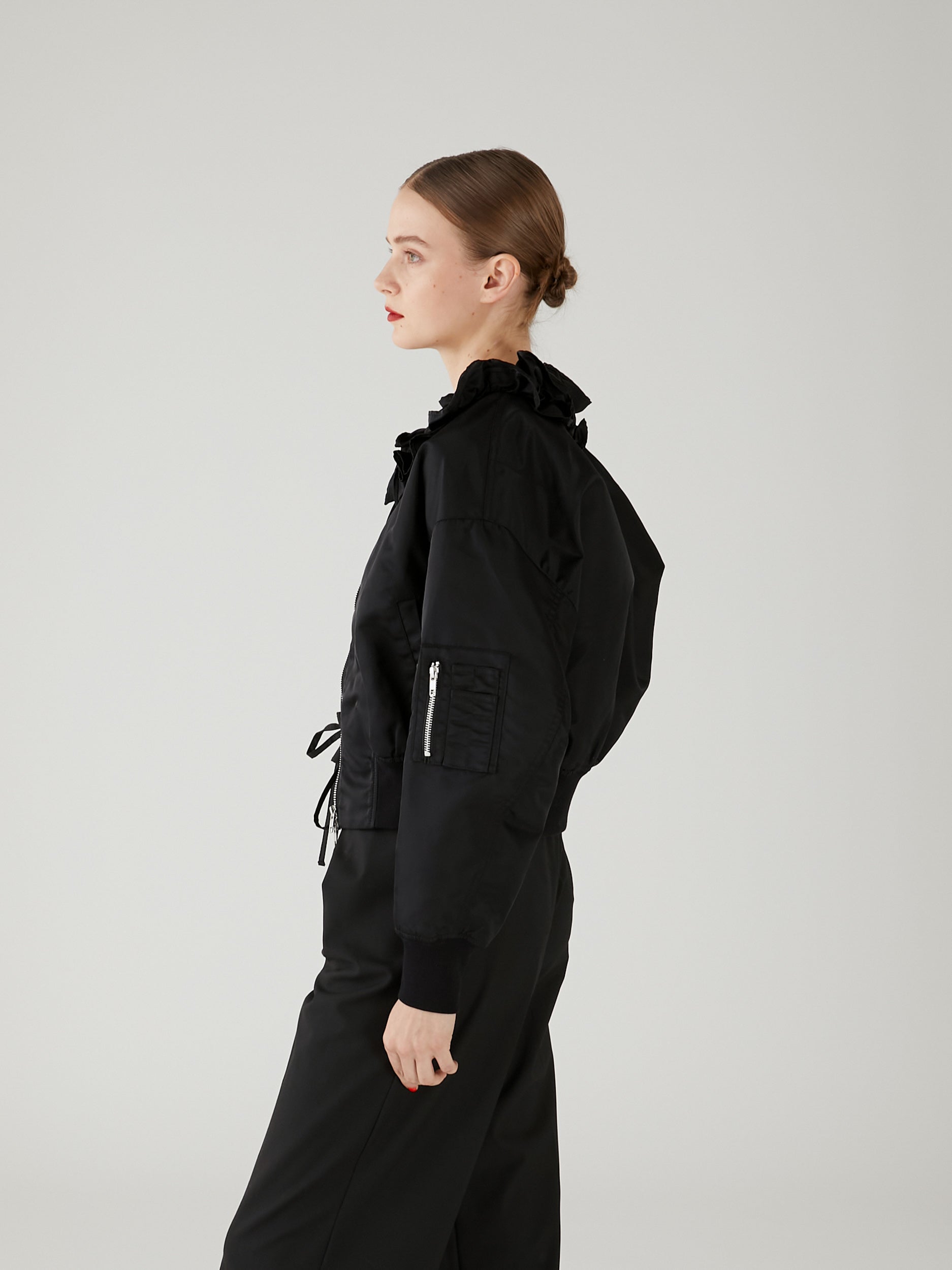 frill collar MA1 |BLACK
