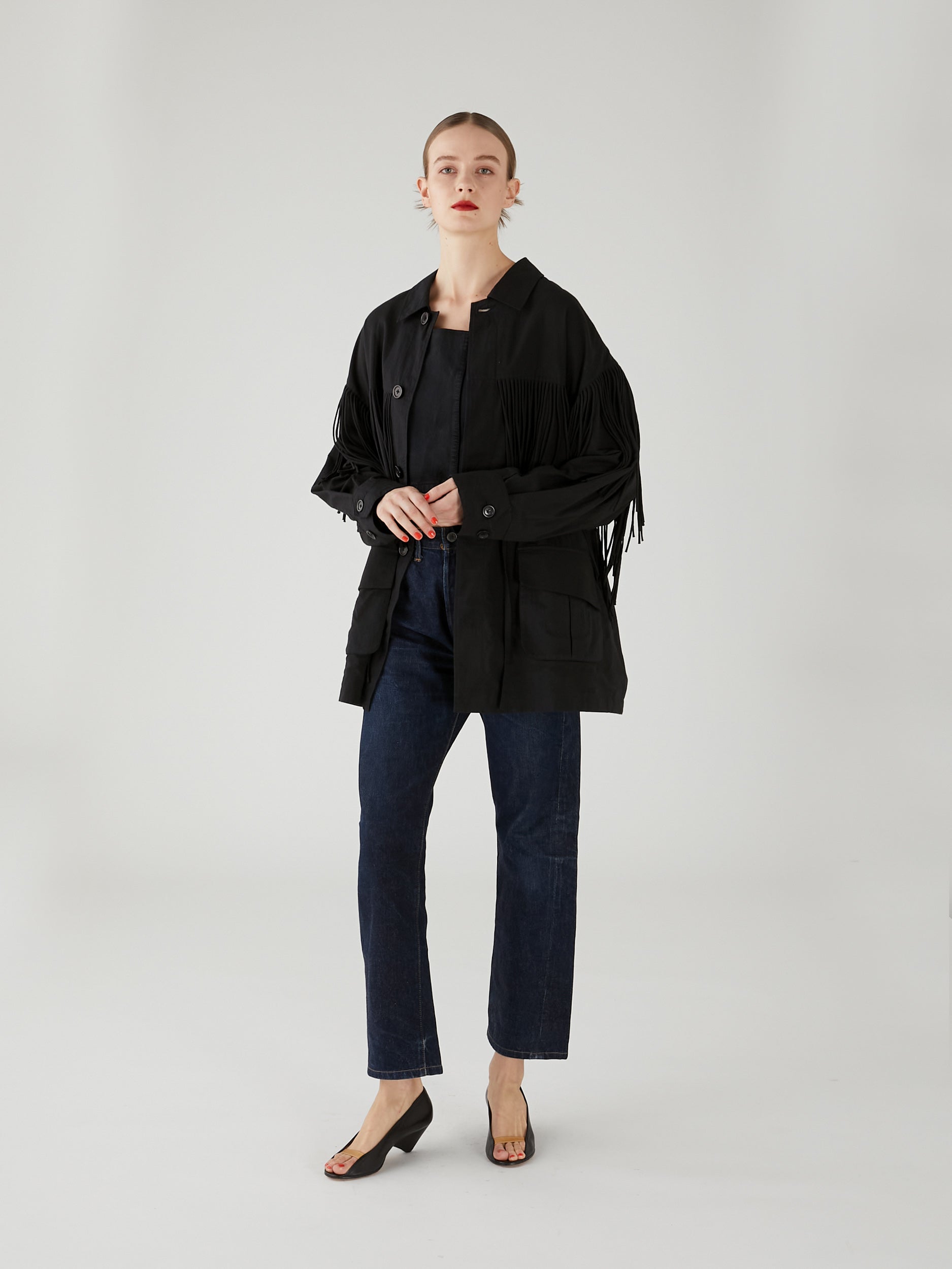 fringe M65 jacket|BLACK