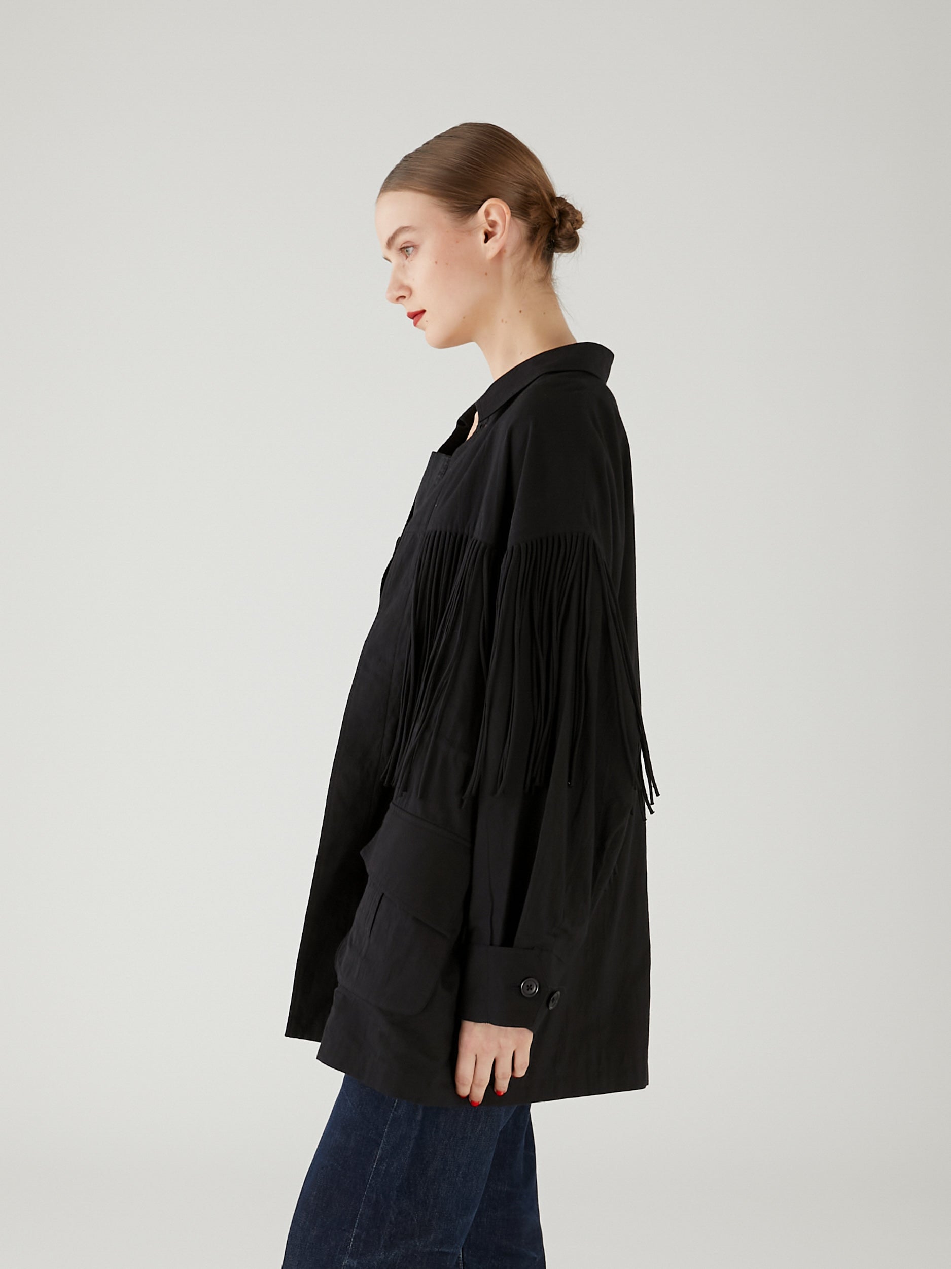 fringe M65 jacket|BLACK