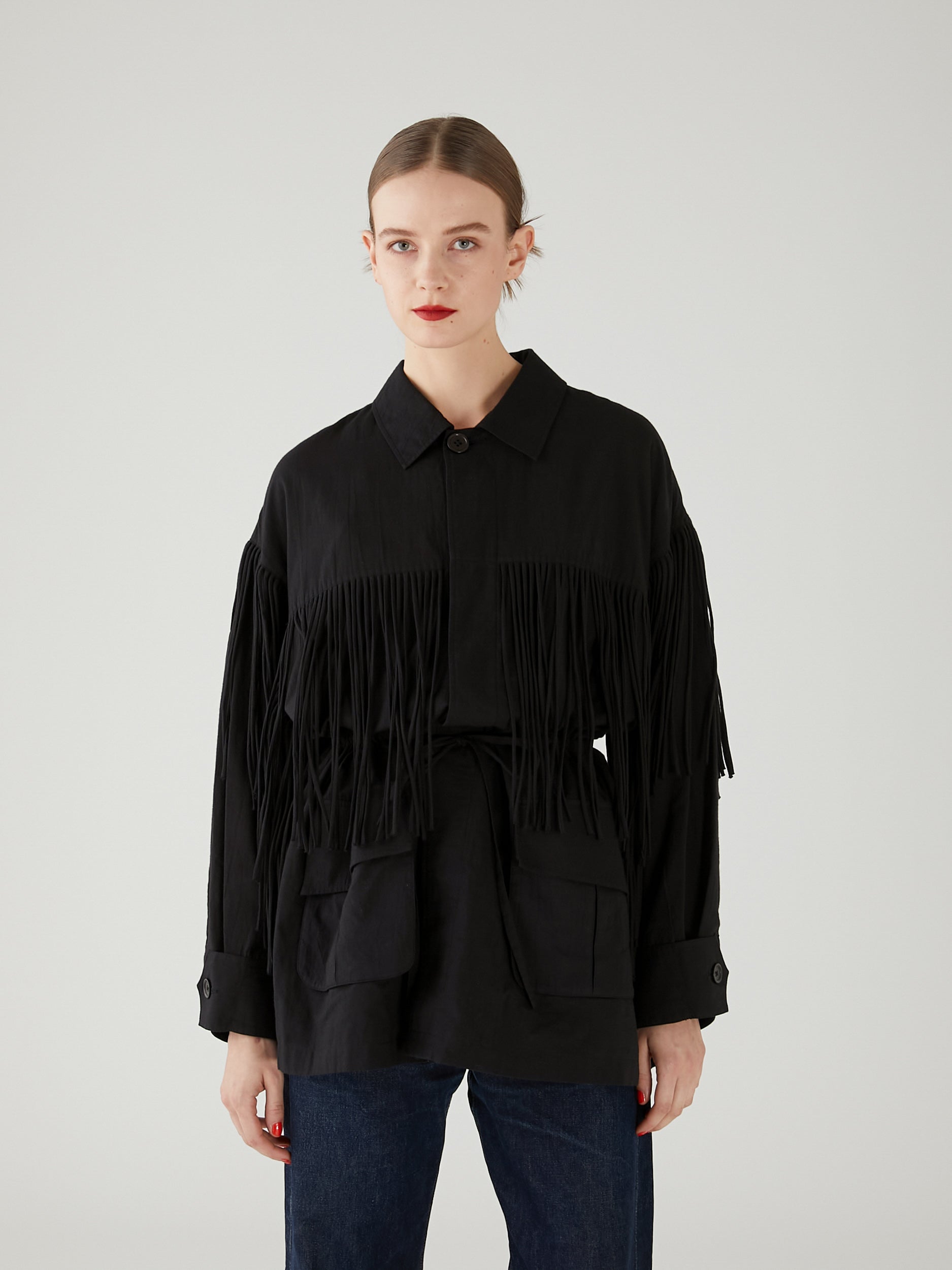 fringe M65 jacket|BLACK