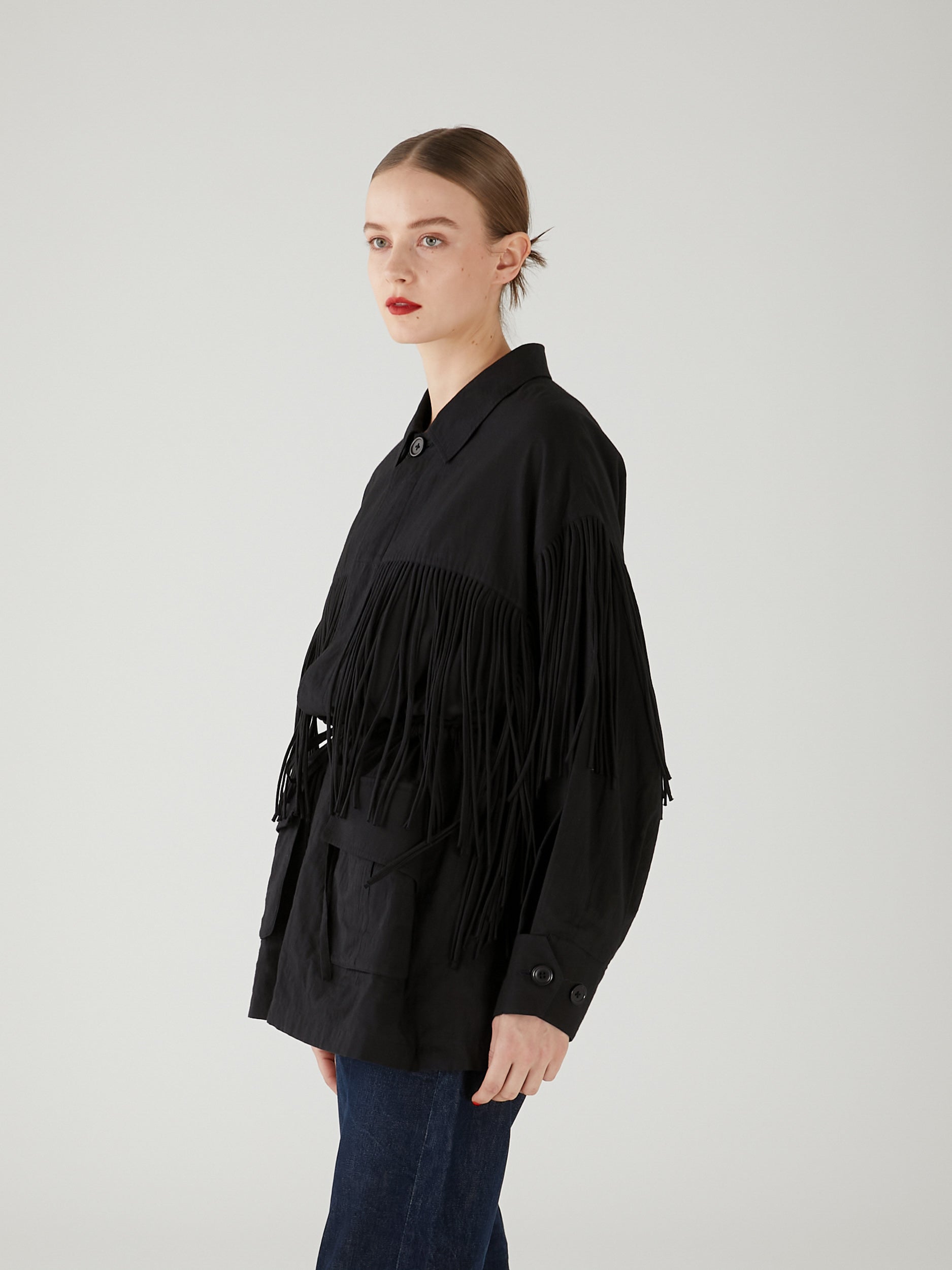 fringe M65 jacket|BLACK