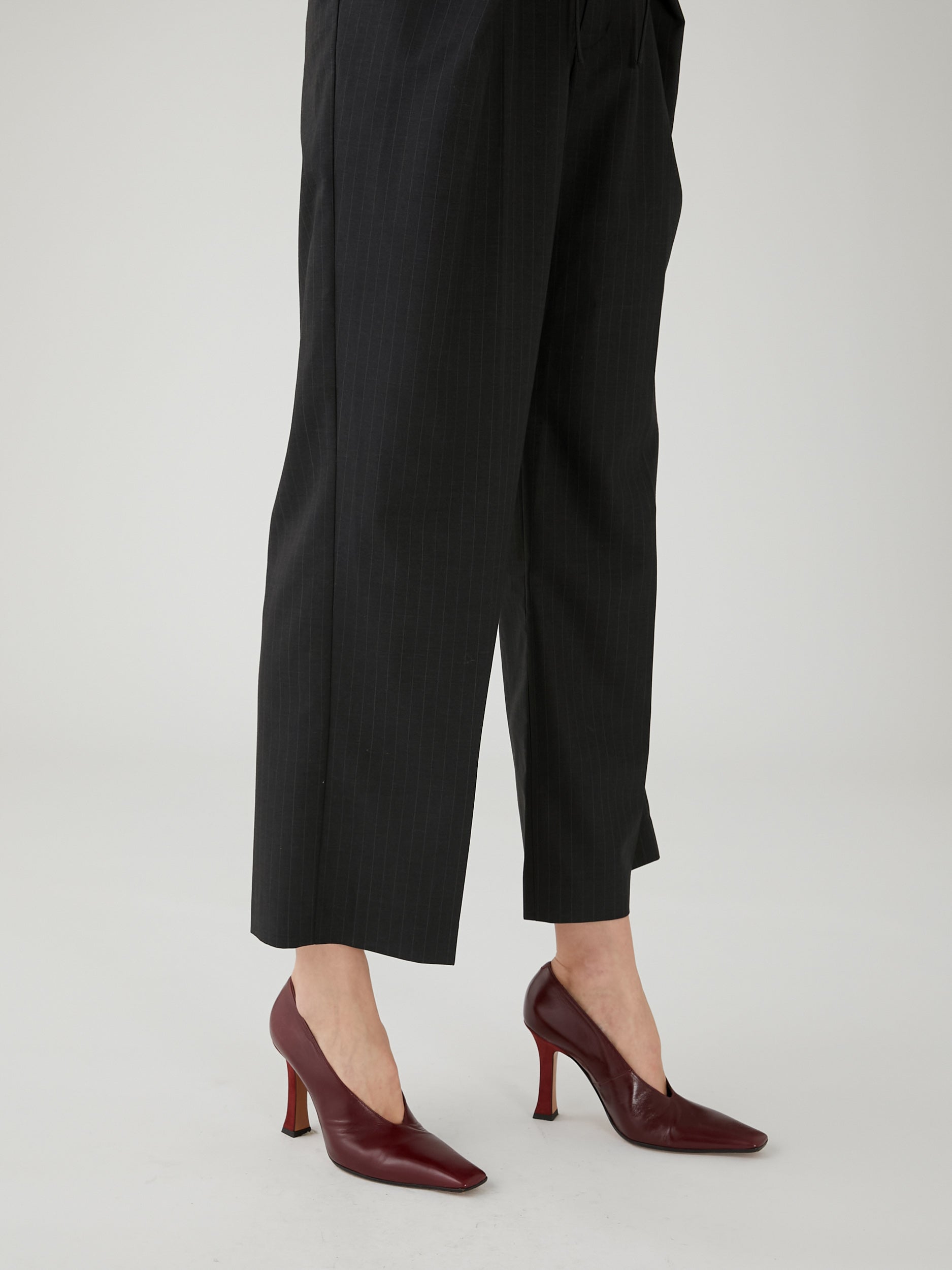 frill belt trousers|GRAY