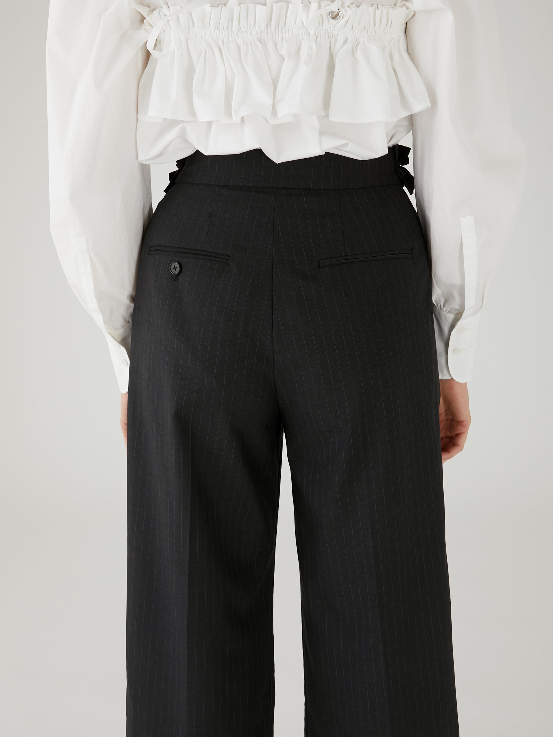 frill belt trousers|GRAY