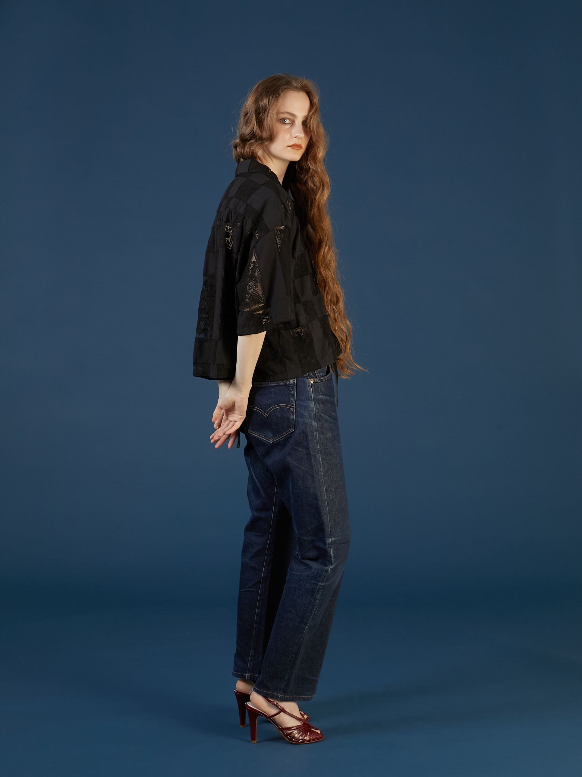 patchwork embroidery shirts | WHITE