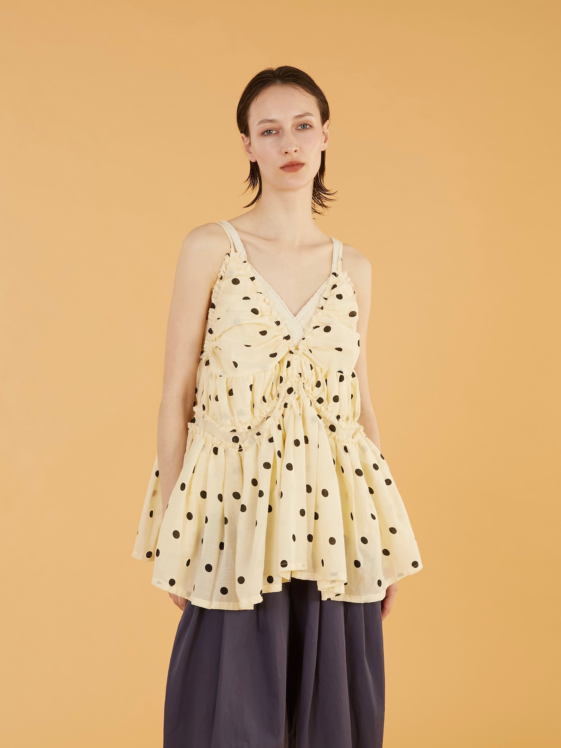 frill gather volume camisole|DOT