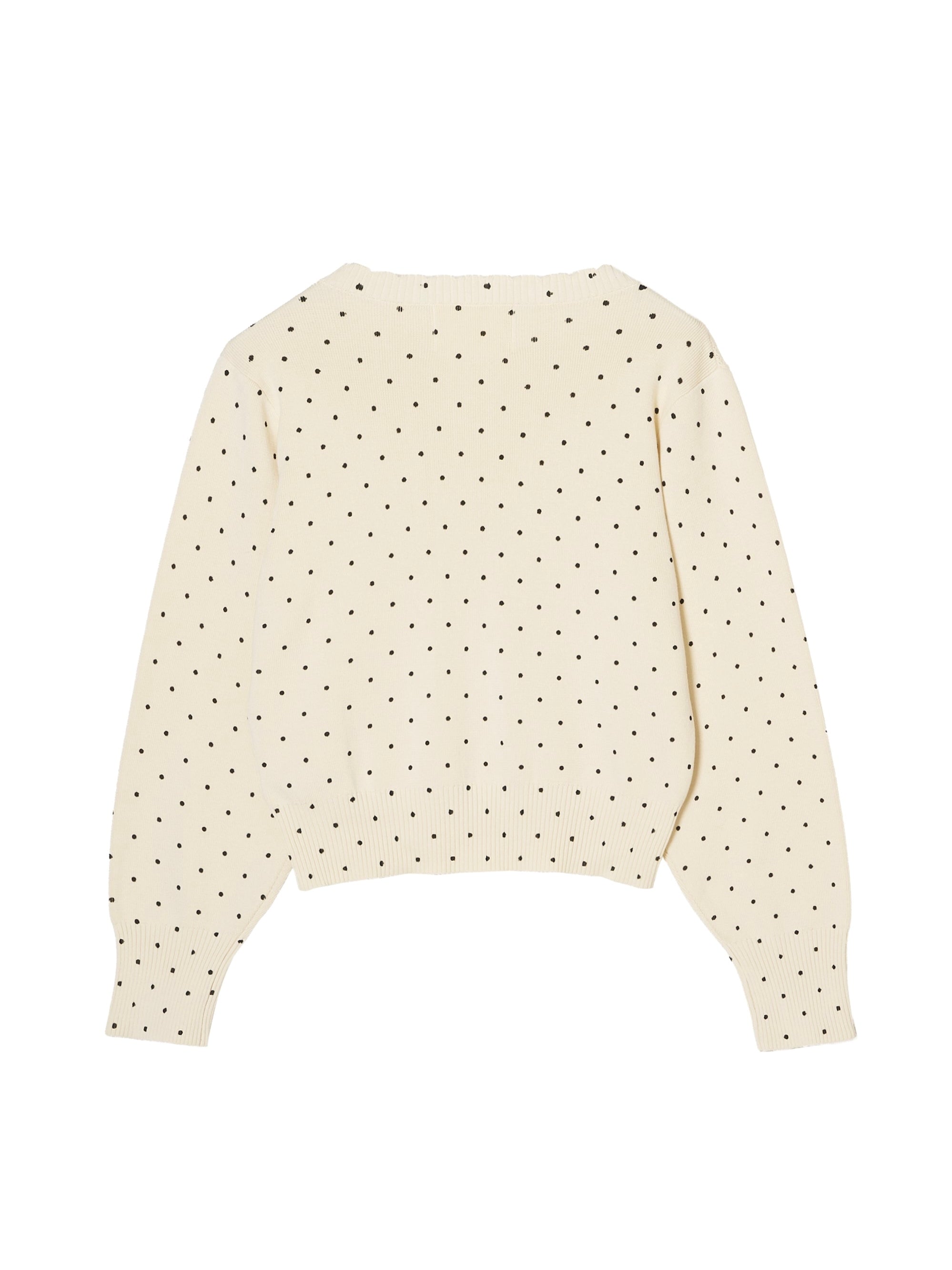 flower Jacquard dot cardigan|IVORY