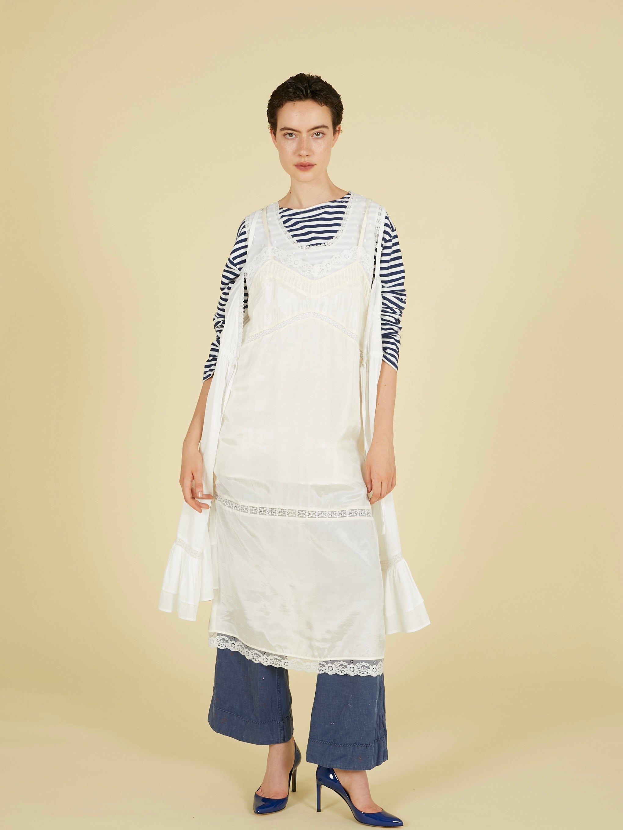 dot cami layer onepiece |WHITE