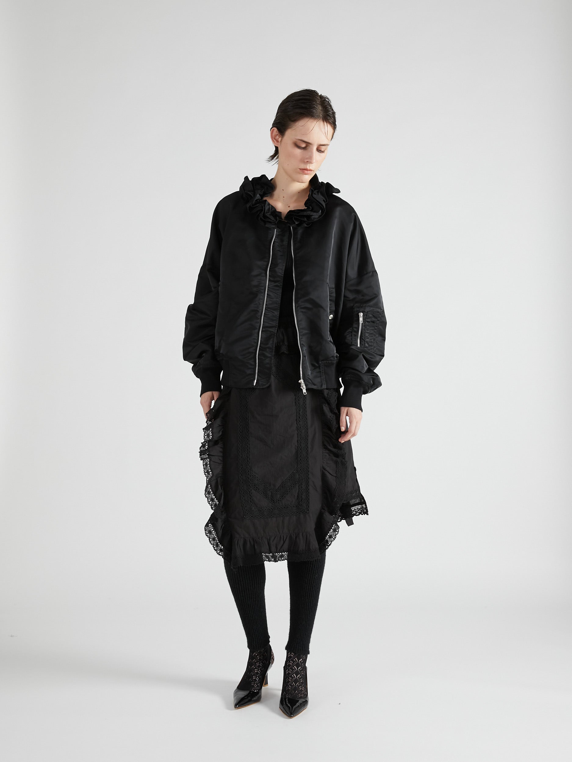 【 griguri 】frill MA1|BLACK