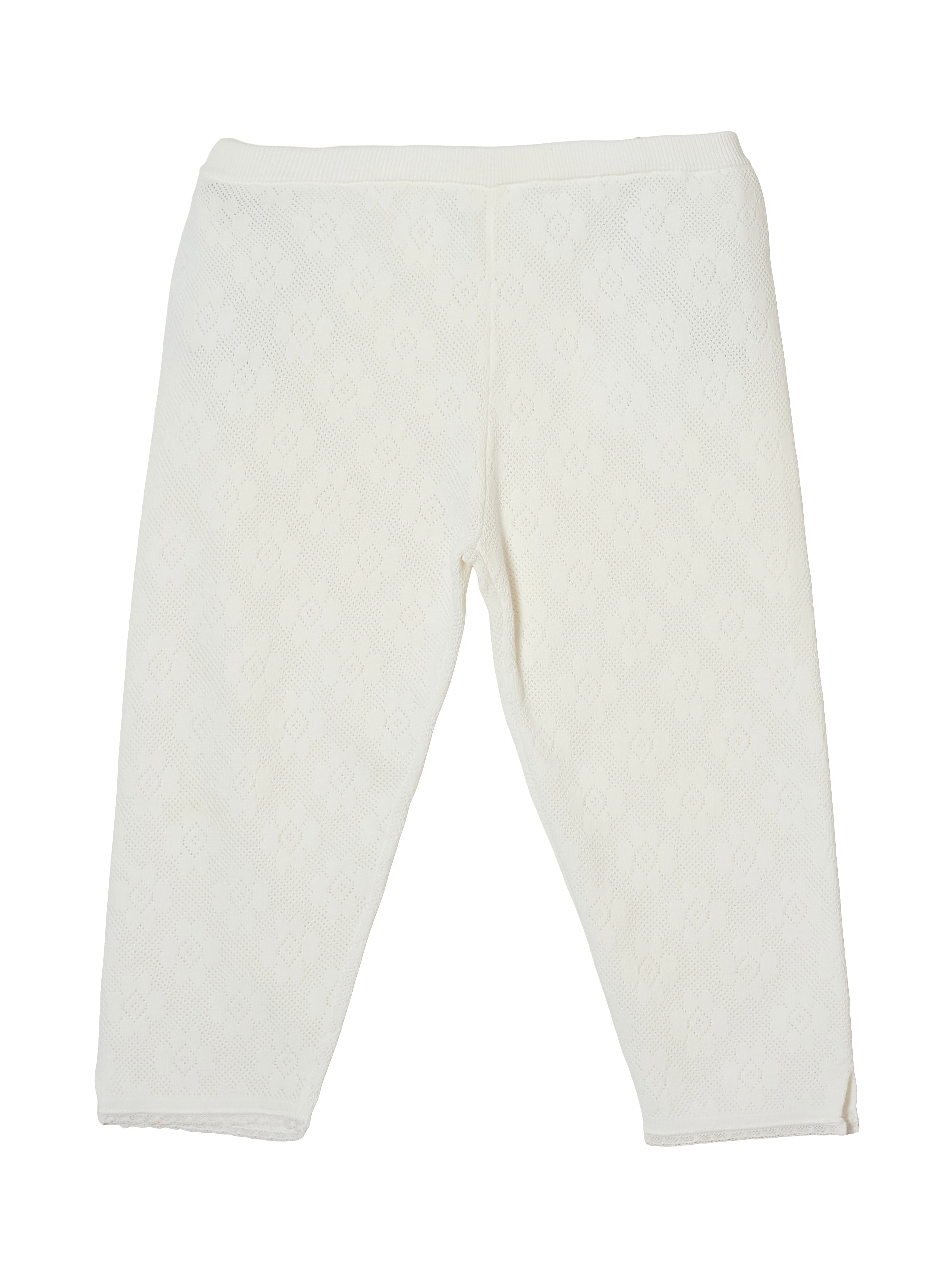 flower jacquard spats|WHITE