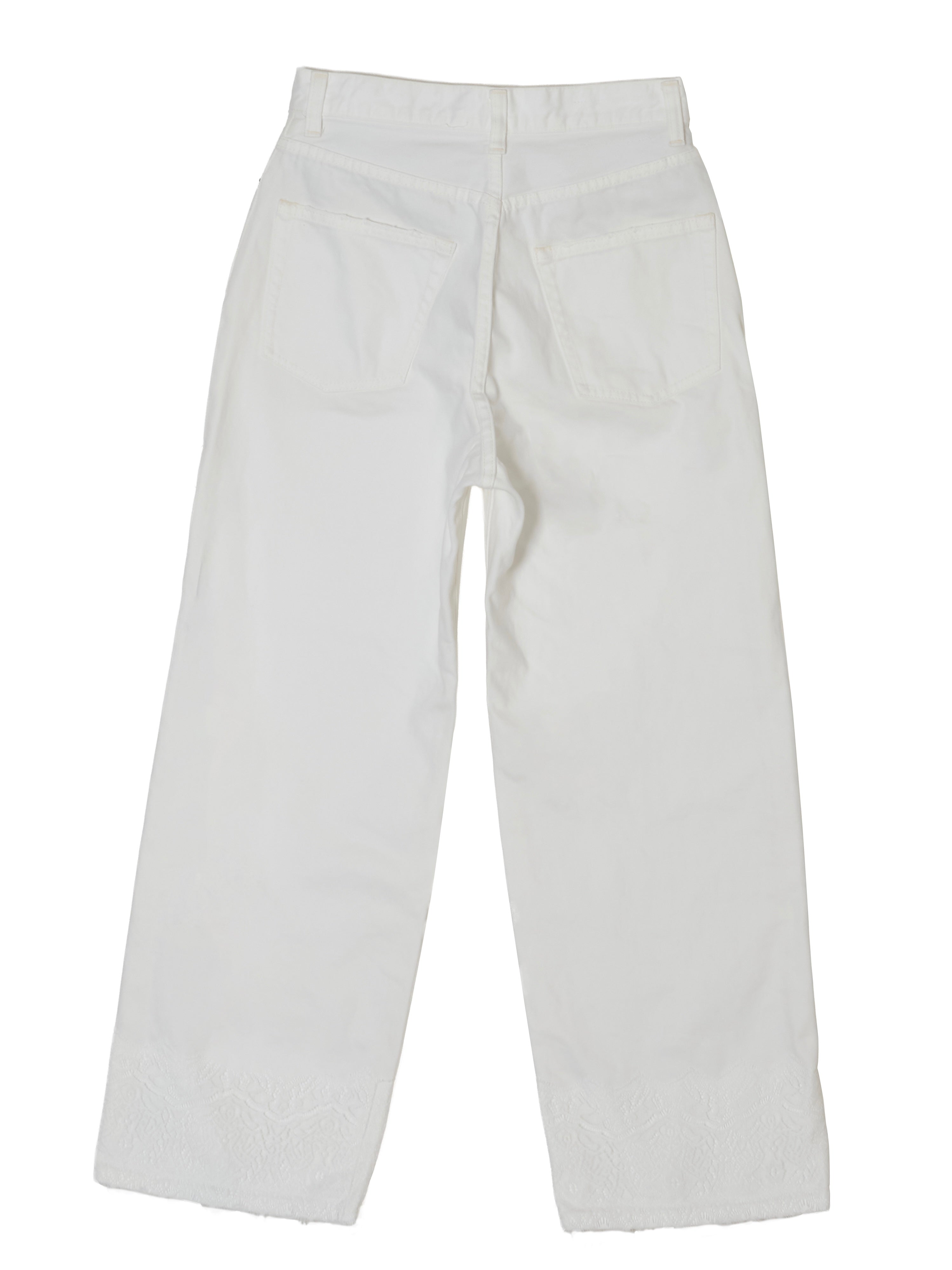 ×JOHNBULL lace damage denim |WHITE