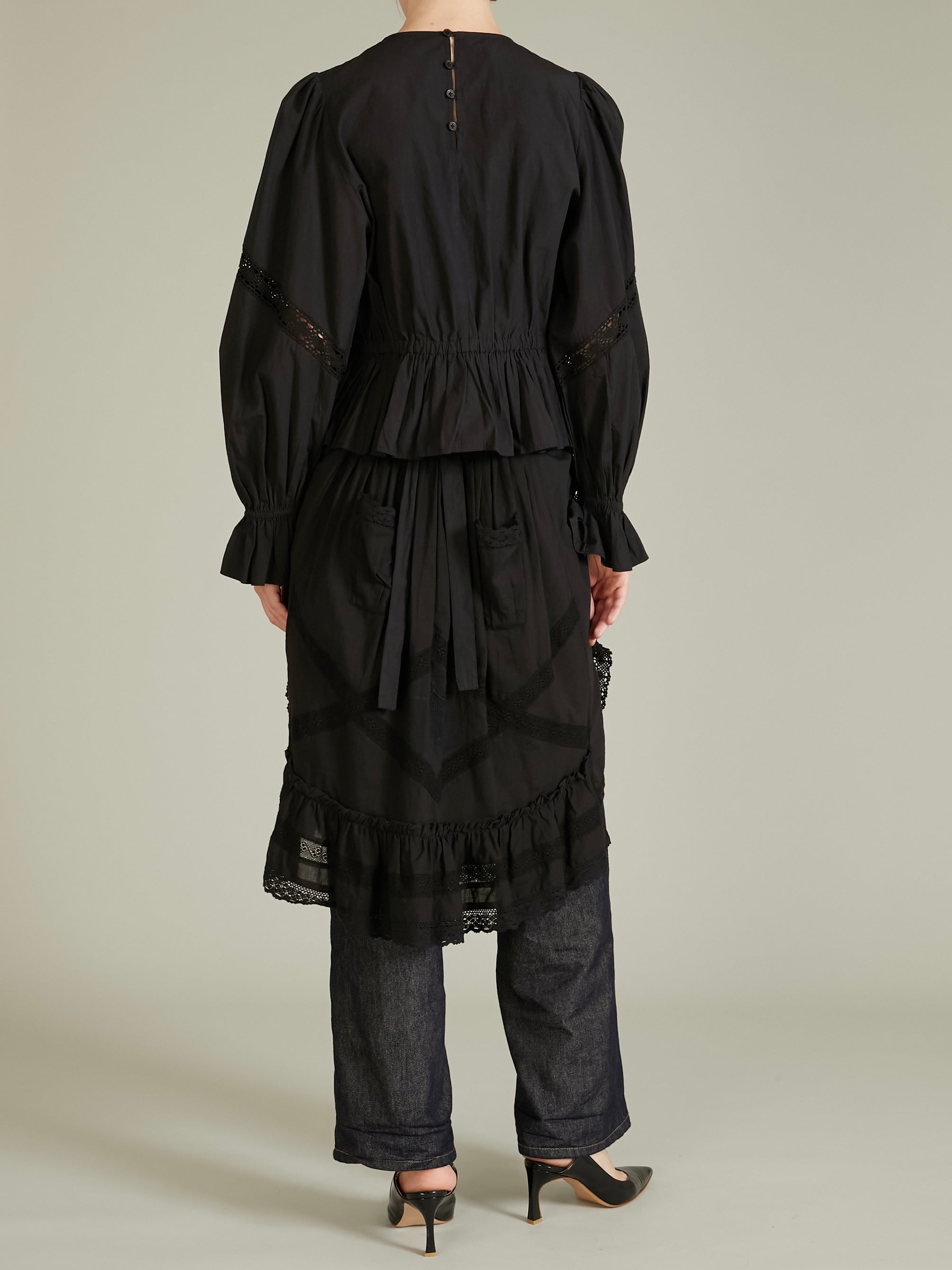 rebuild apron skirt|BLACK