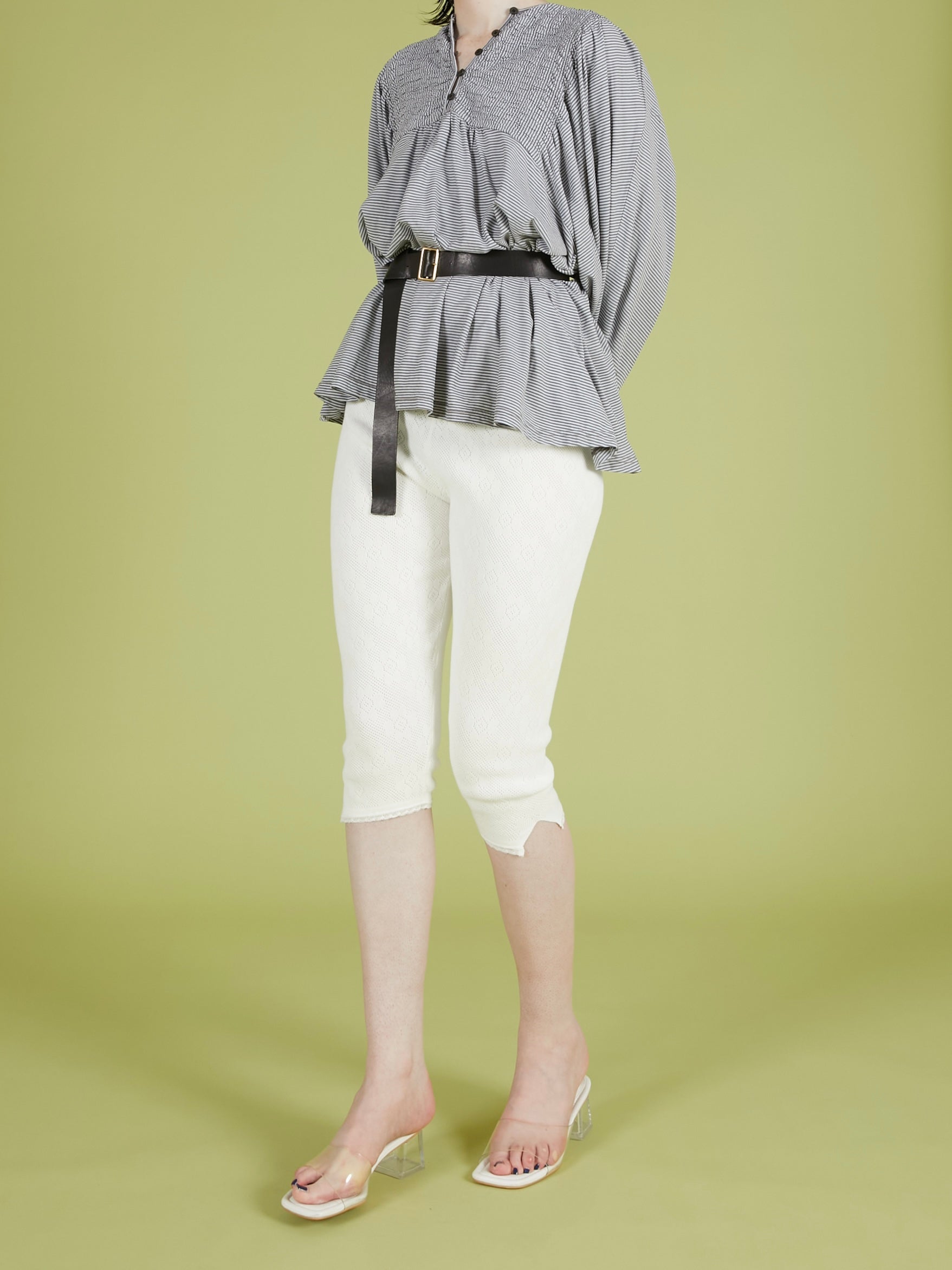 flower jacquard spats|WHITE