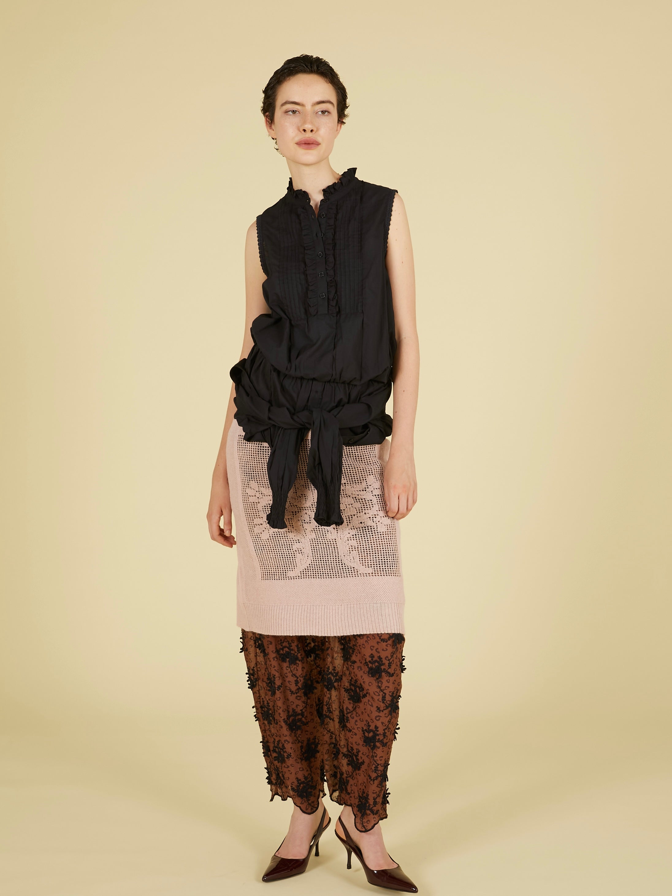 3D embroidery leopard easy pants|BROWN