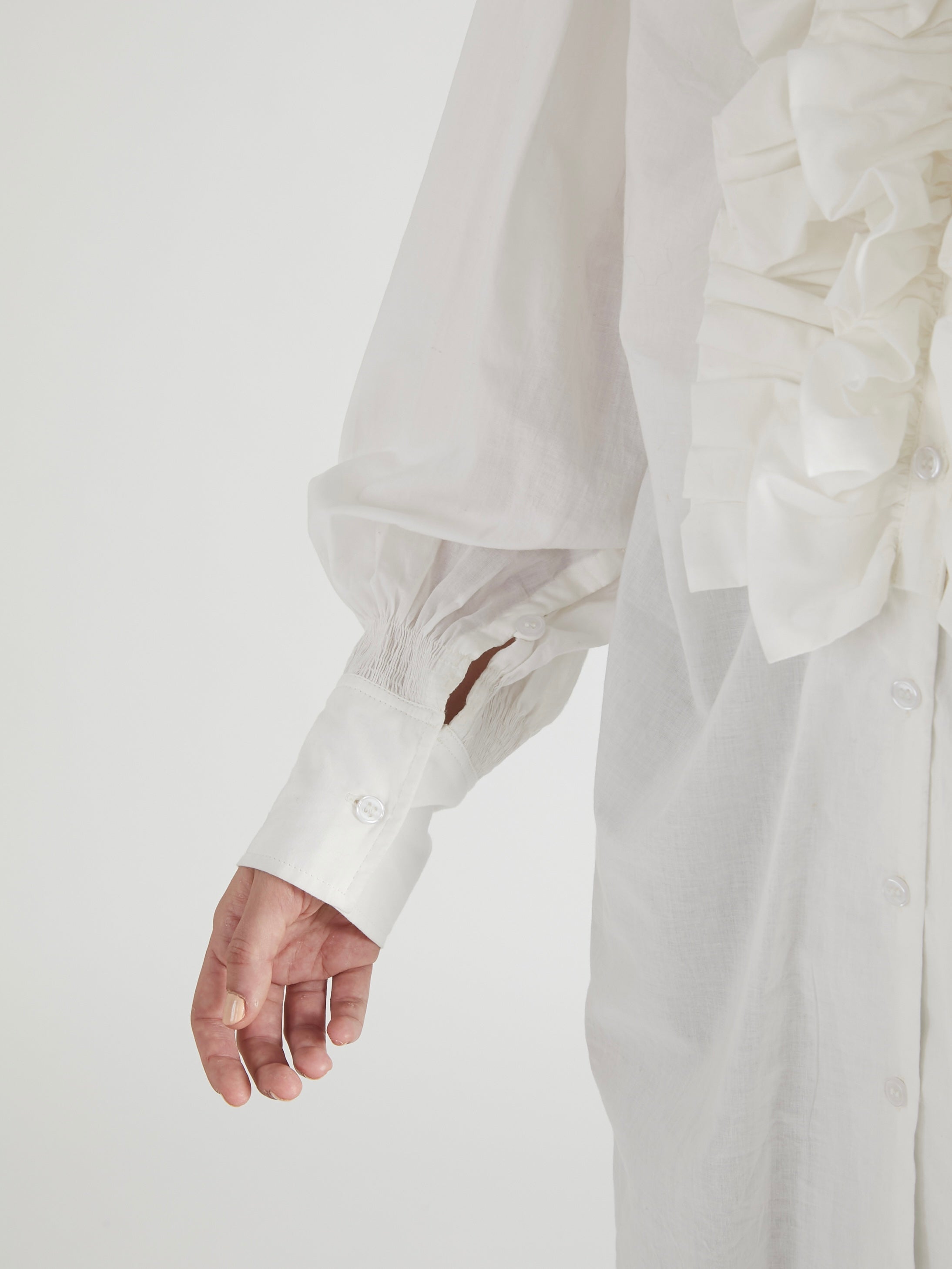 double collar frill blouse |WHITE