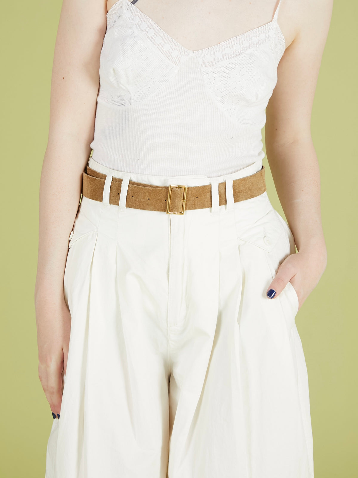 【× NA'VVY】leather belt|BEIGE