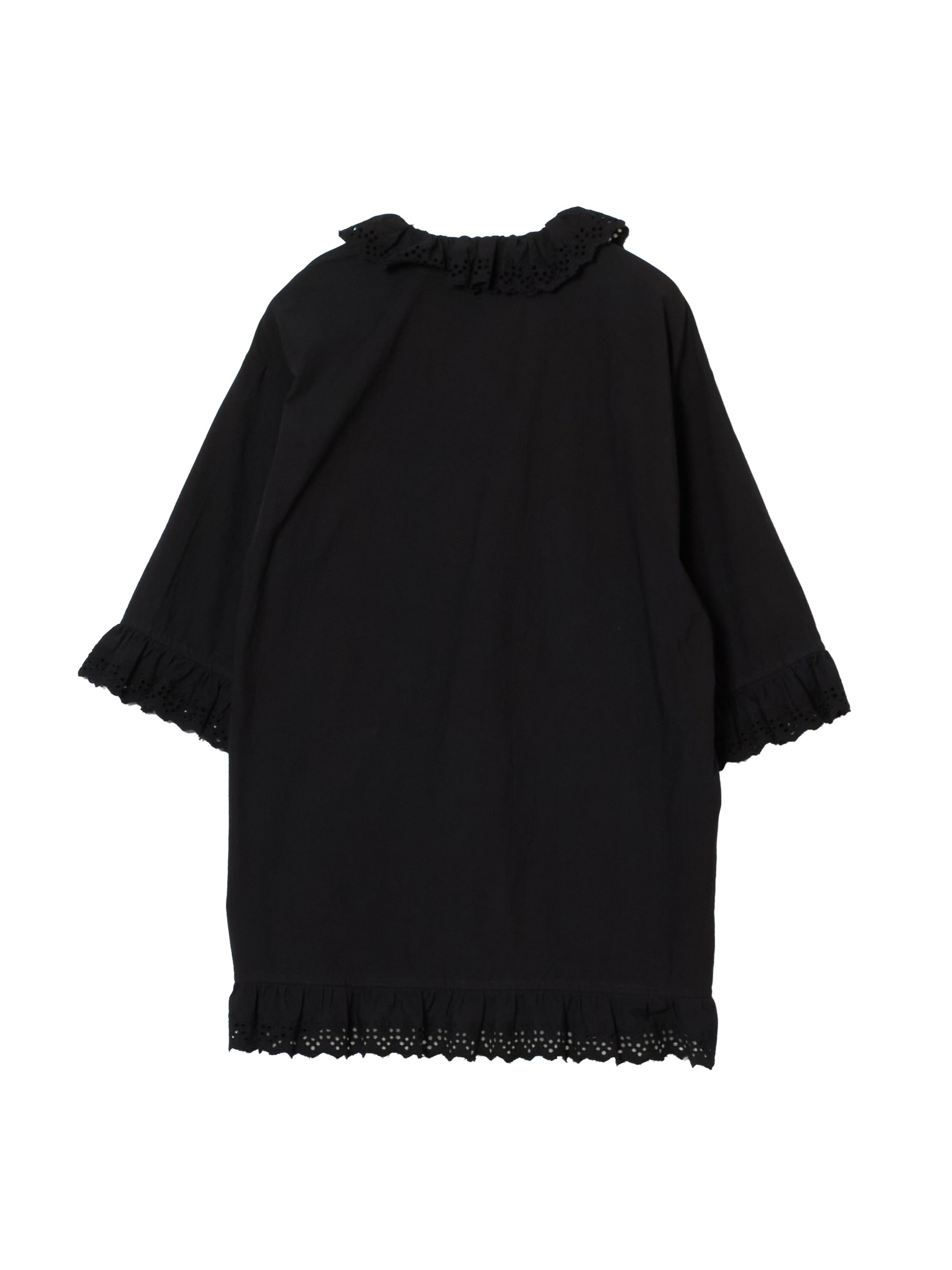 frill gawn blouse|BLACK
