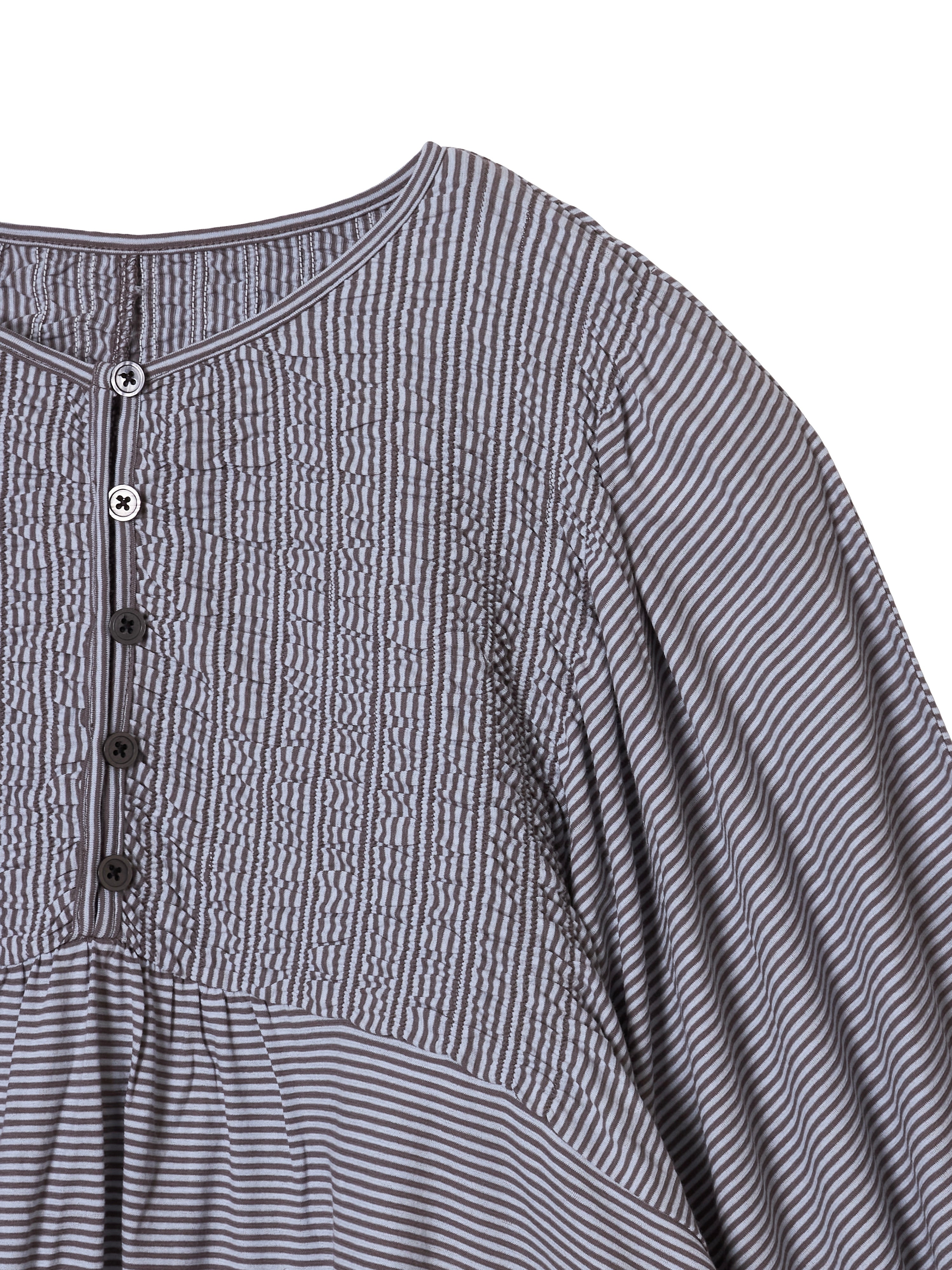 shirring border pullover|GRAY