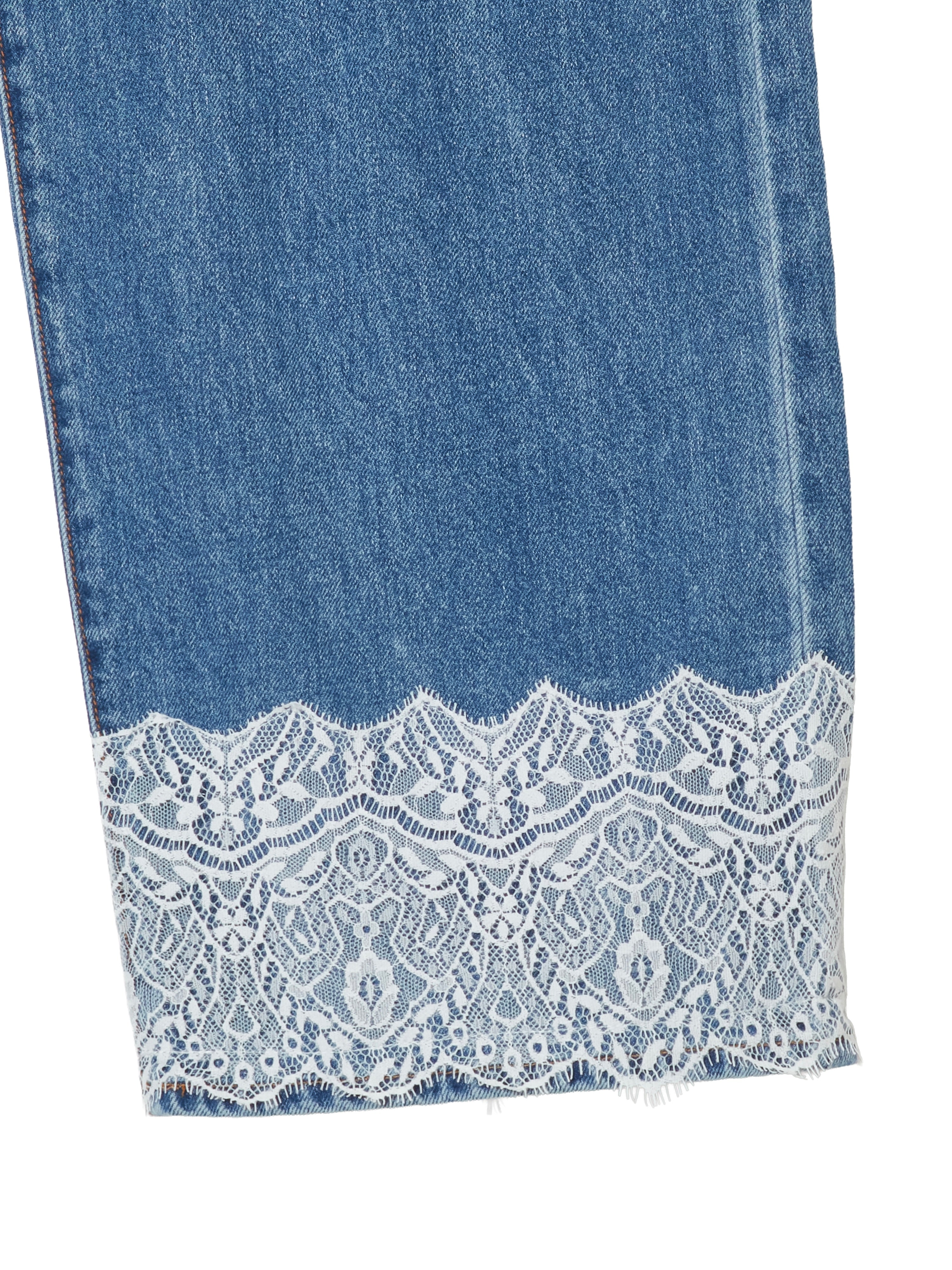 ×JOHNBULL lace damage denim |BLUE