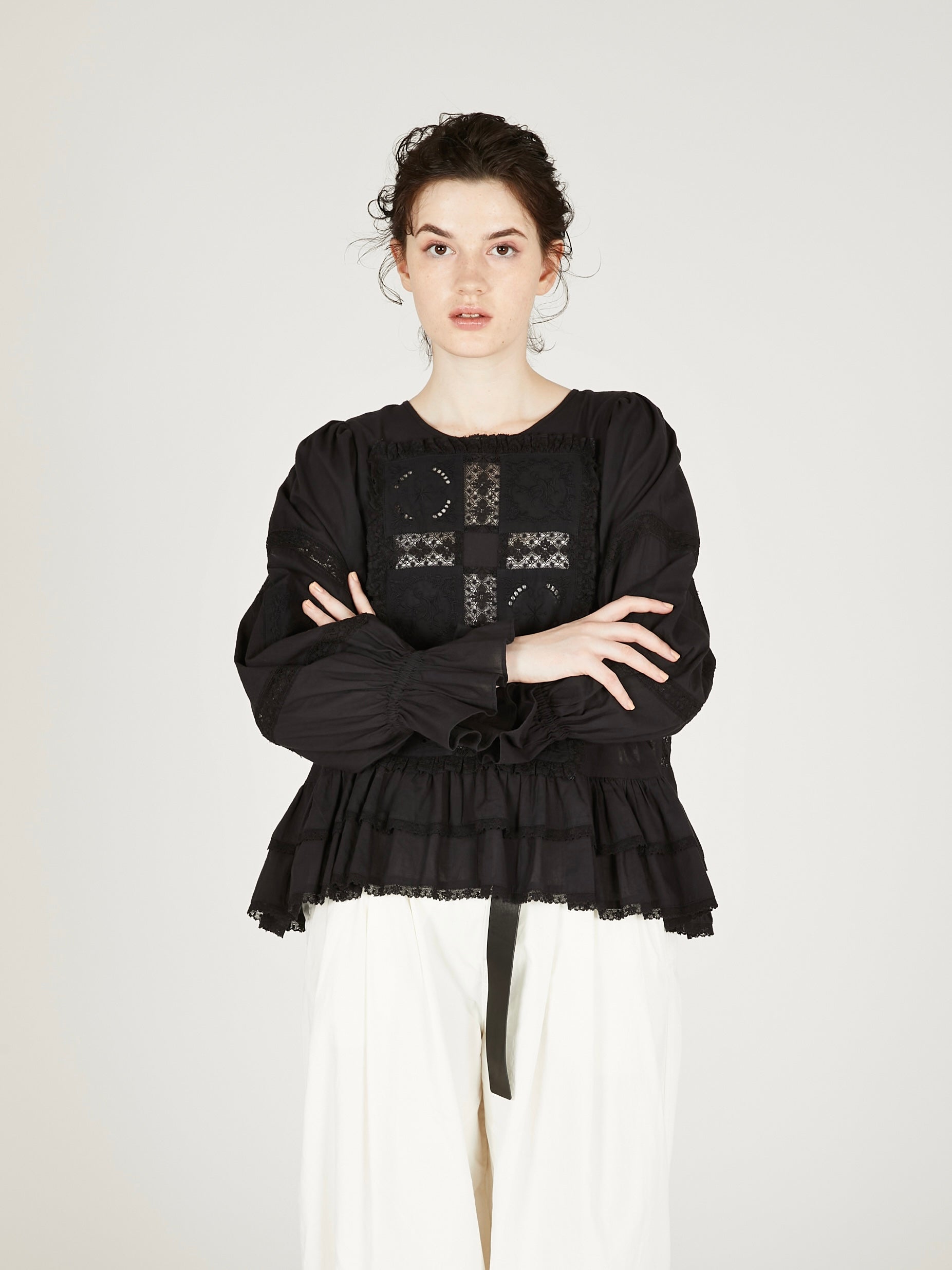 front tapestry 2way sheer bolero|BLACK