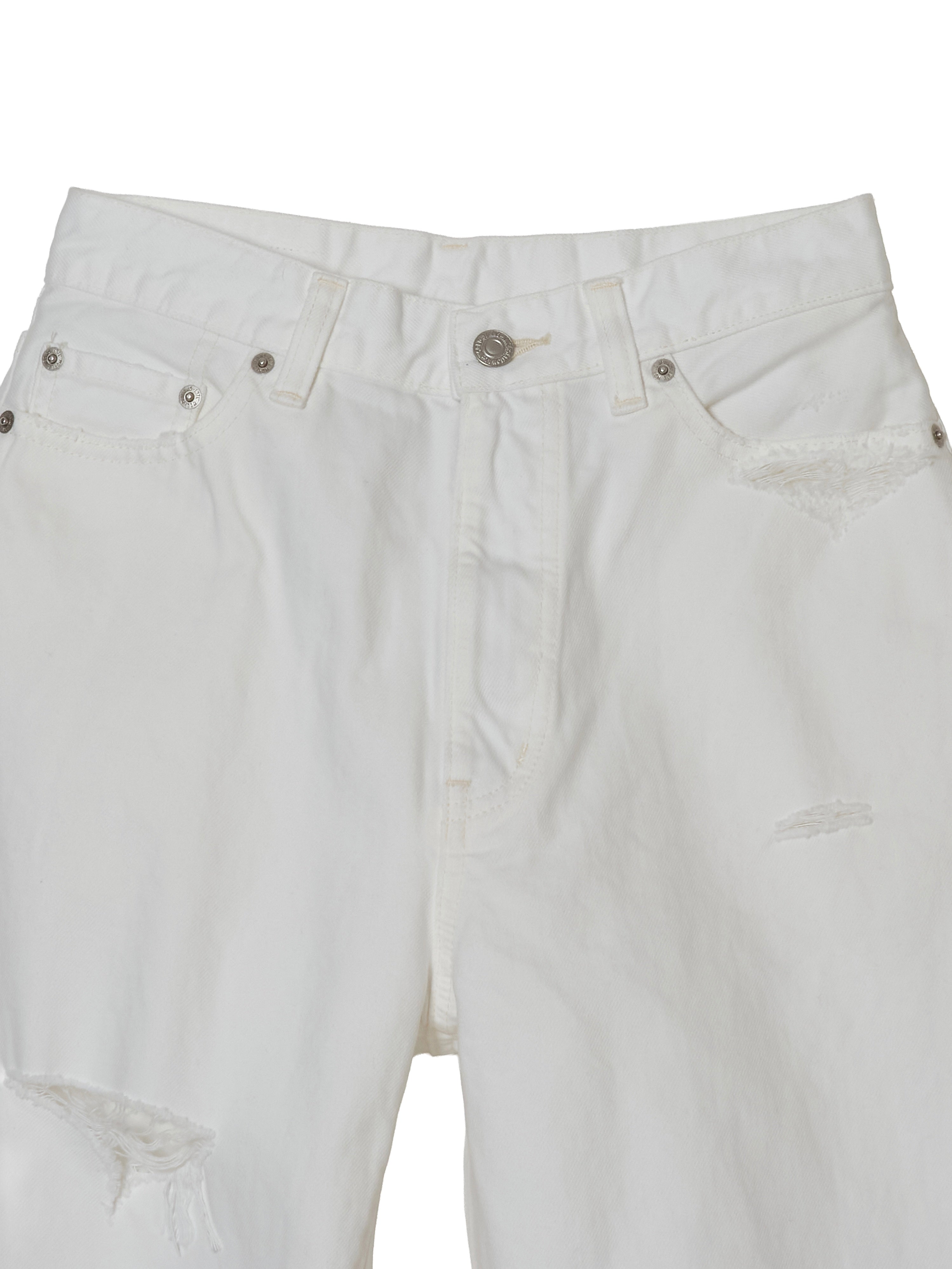 ×JOHNBULL lace damage denim |WHITE