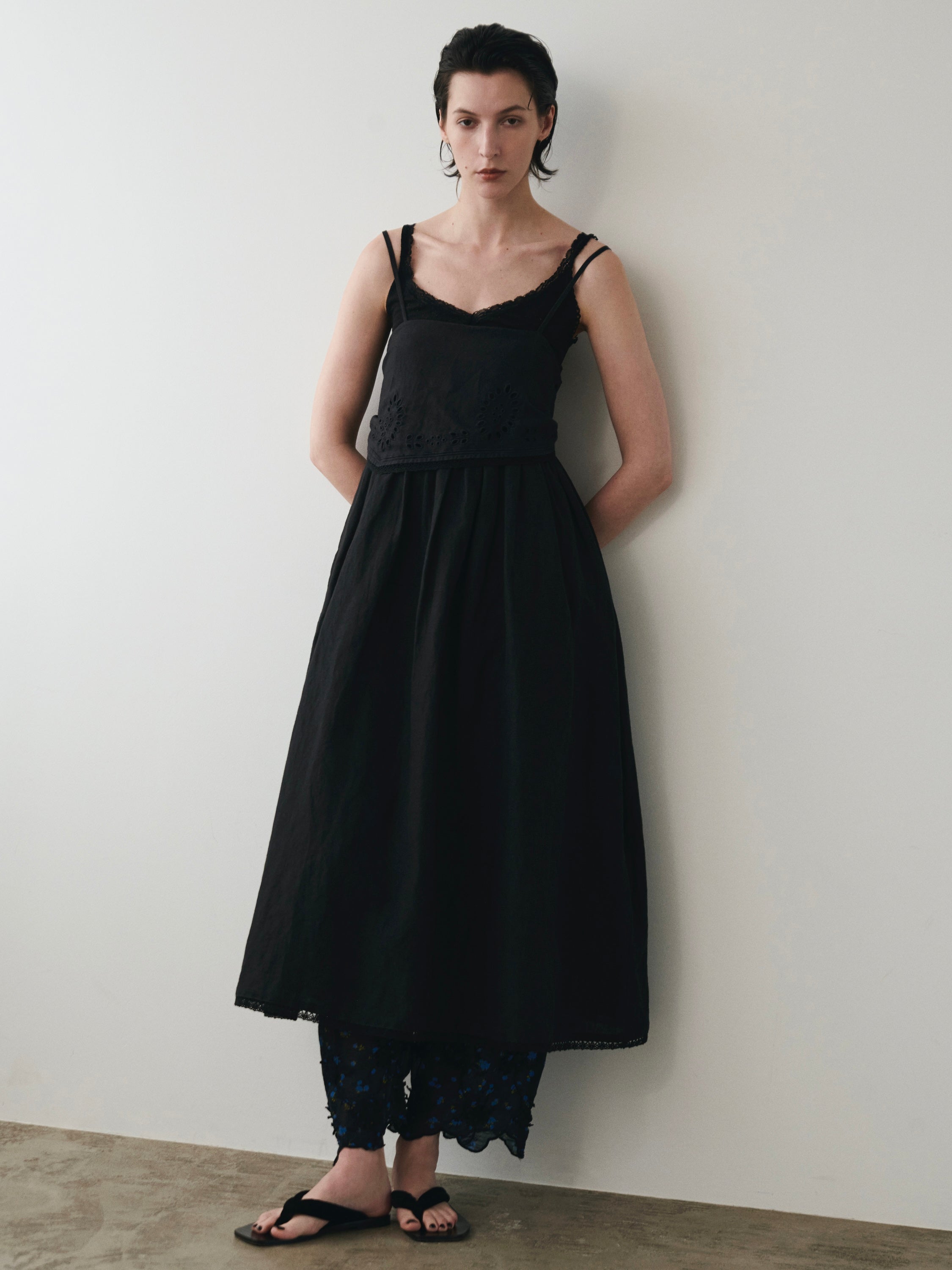 embroidey chief cami onepiece|BLACK